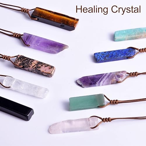 Miniatura 5 de Dijes de piedra de cristal natural real para la fabricación de joyas, más de 30 unidades de palitos de cristal de colores mixtos a granel para