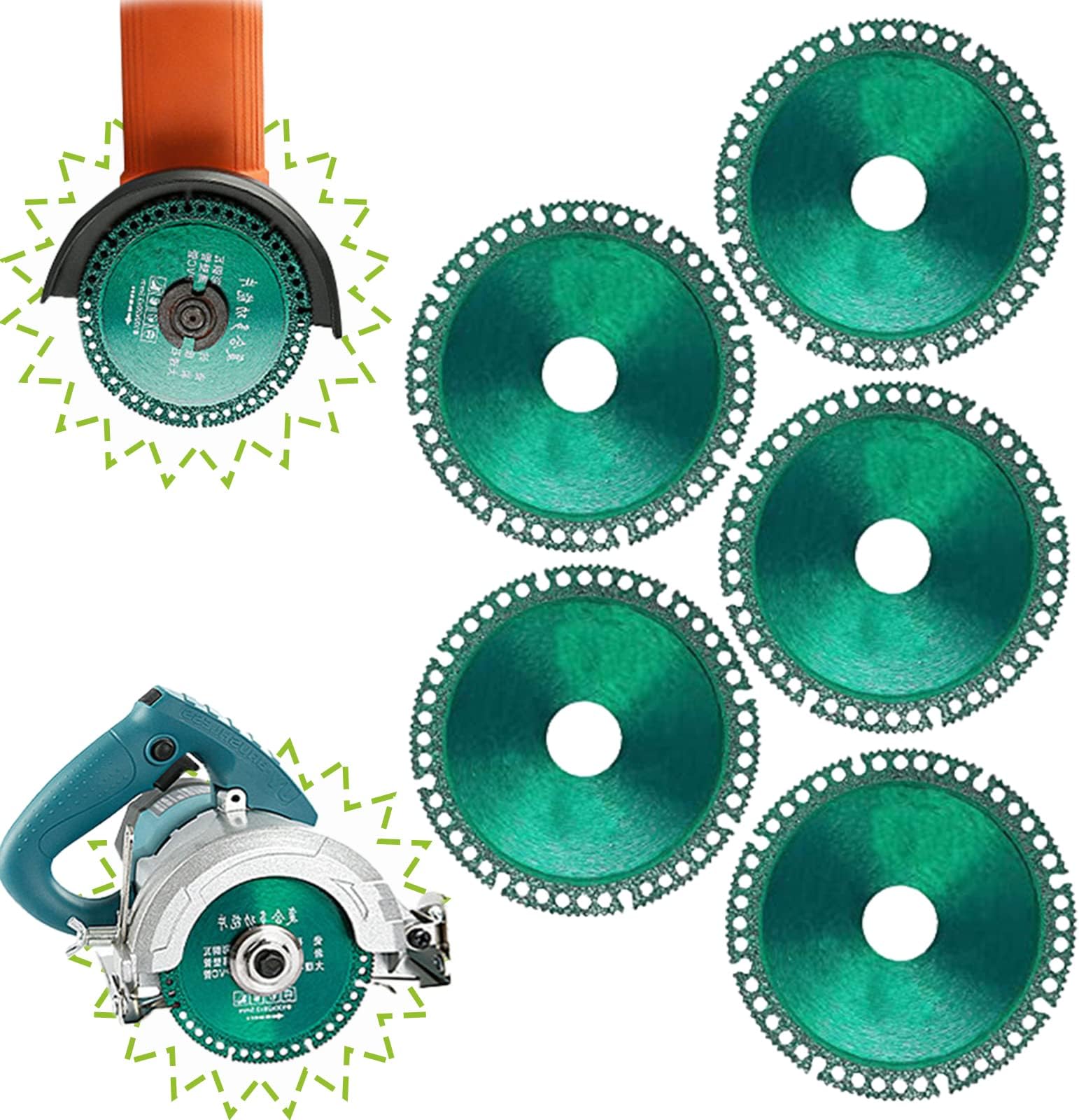 AGSIXZLAN 5-Pack Indestructible Disc for Grinder,Angle Grinder Cutting Disc，Indestructible Disc 2.0-4" X 1/25" X 4/5"Cut Everything in Seconds，for Smooth Cutting,Chamfering,Grinding of All Materials