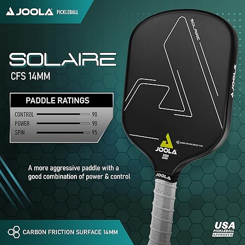Miniatura 9 de JOOLA Simone Jardim Hyperion CFS Pickleball Paddle - USAPA Approved for Tournament Play - Carbon Fiber Pickleball Racket - Available in 16mm and