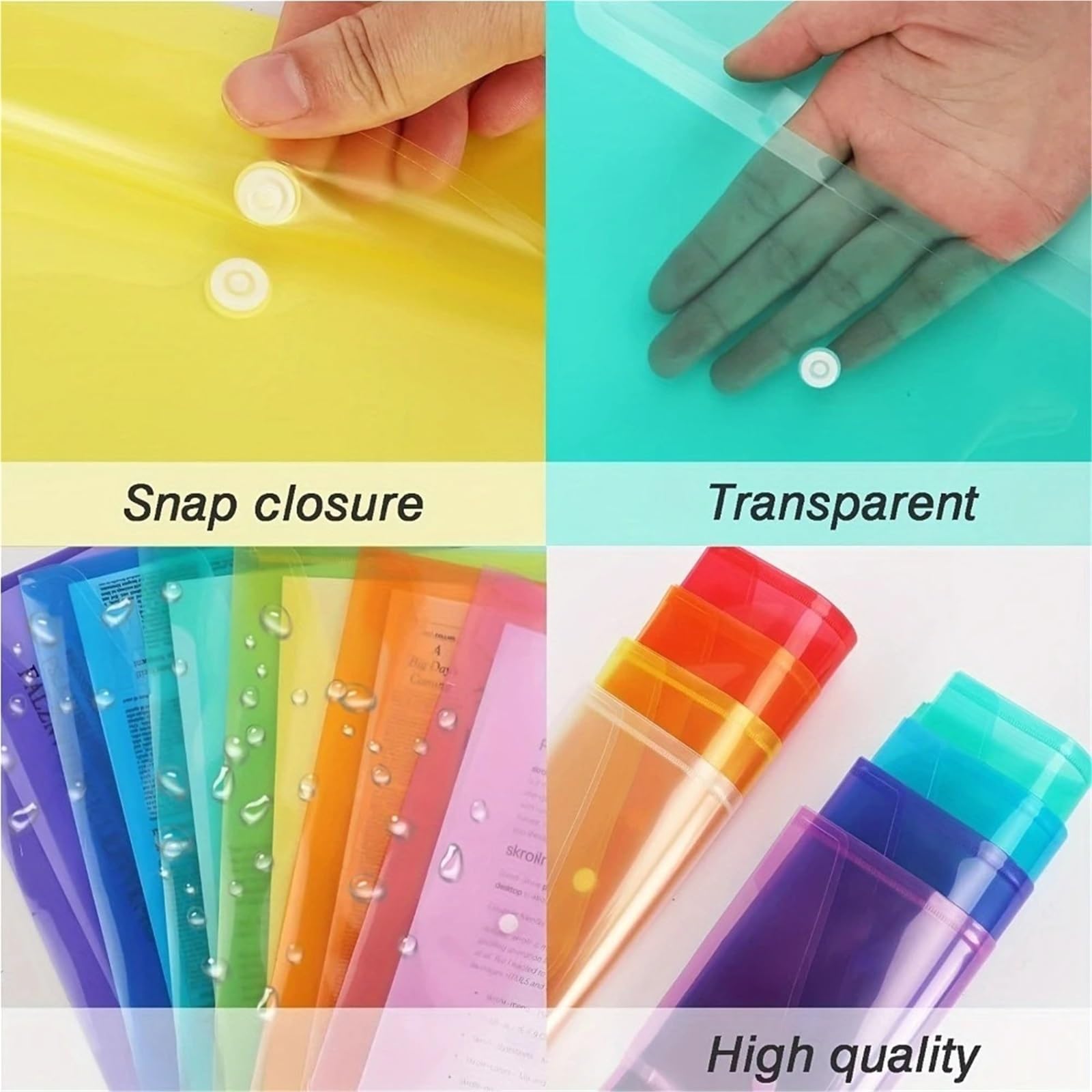 8/20-teiliger Ordner mit Druckknopfverschluss, in zufälligen Farben, Papier im A4-Format – geeignet for Zuhause und Büros(20pcs random)