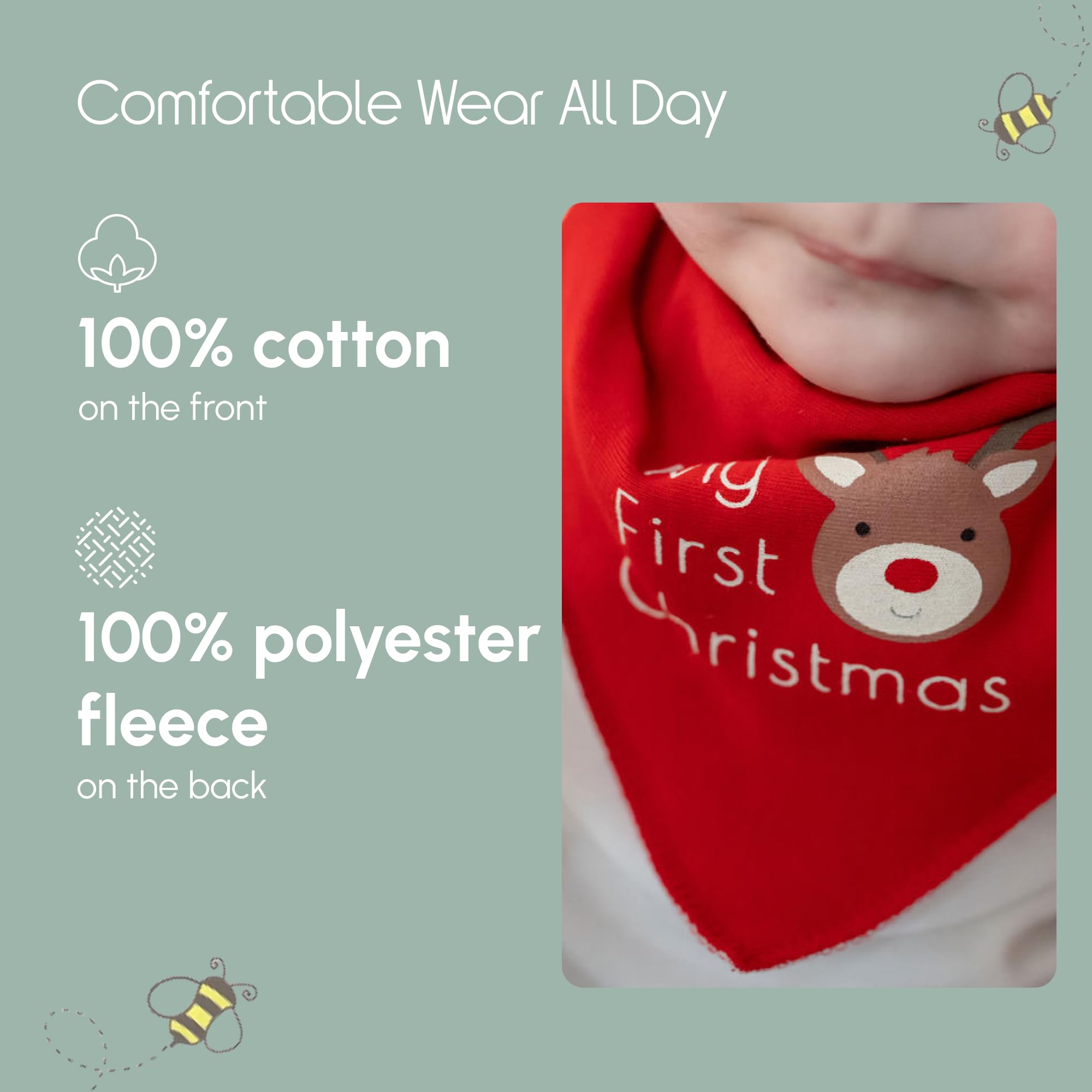 Bandana Dribble Bibs - Cotton Front Baby Bibs Newborn to 24 Months - Newborn Baby Gifts - Bibs For Comfortable Kids — view 11