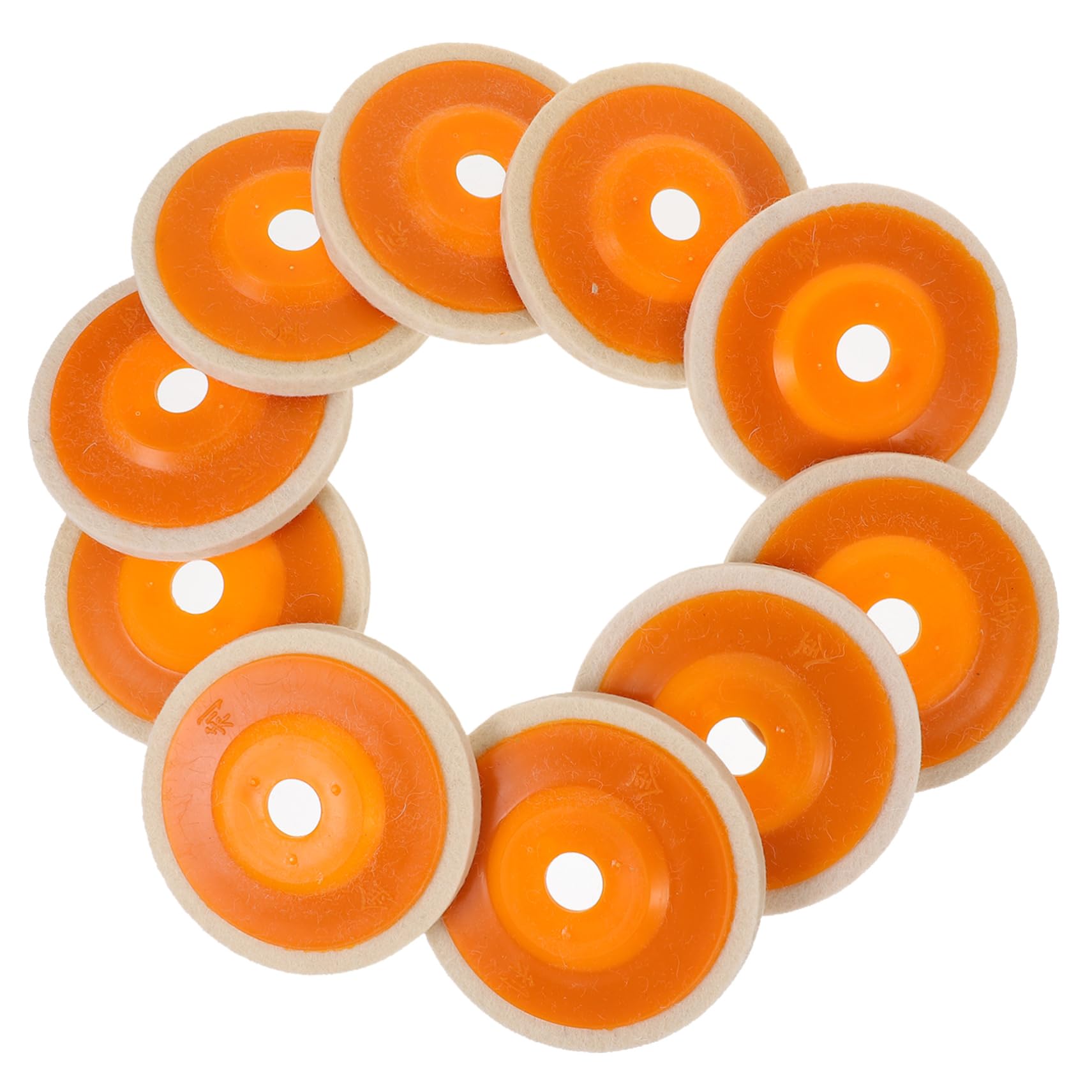 HOLIDYOYO Wool Felt Polishing Wheel Discs 10 Pack 4 Inches for Angle Grinder White/Yellow