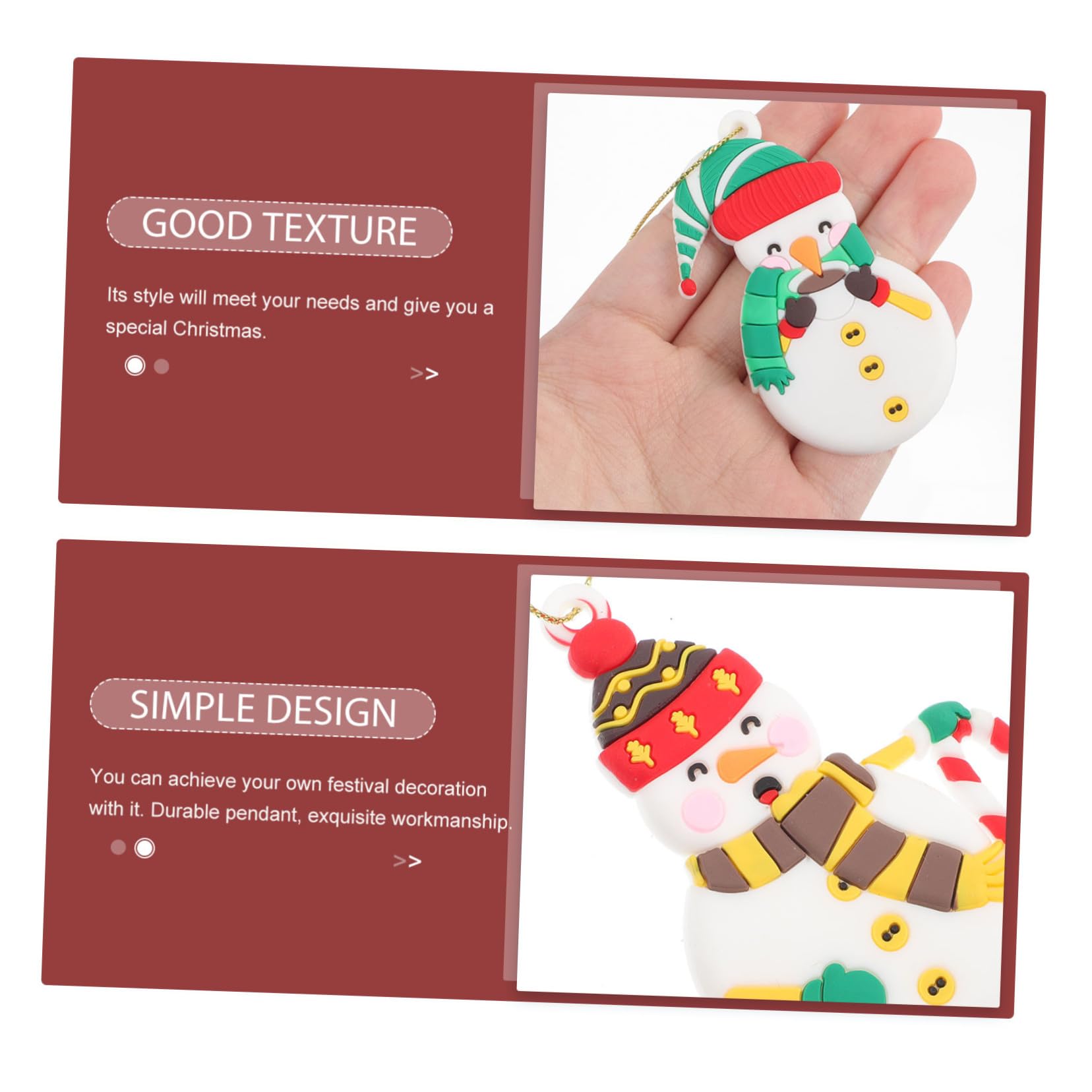 PRETYZOOM 5 Juegos De Adornos para Árbol De Navidad Muñecos De Nieve Adornos Decorativos para Colgar 6 Unidades X 5