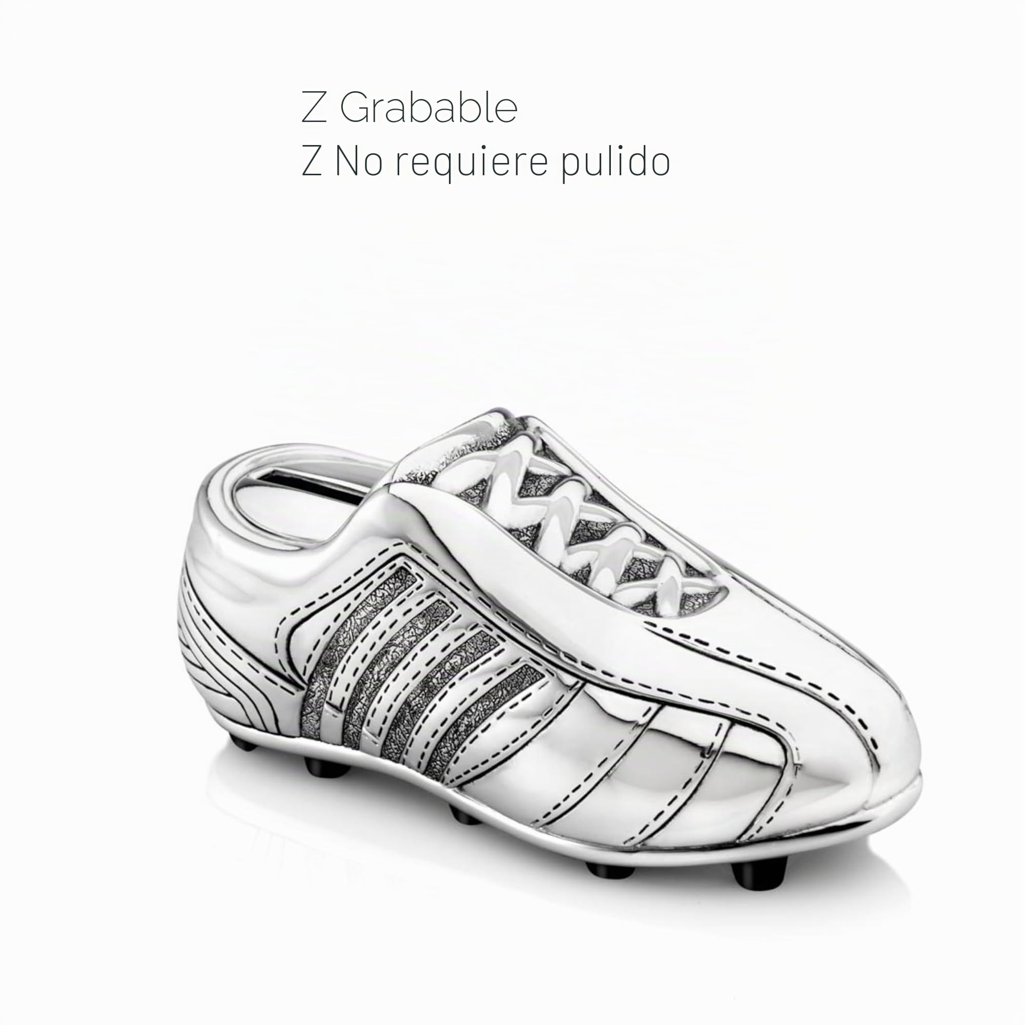 Zilverstad - Hucha Zapato de fútbol Plateado