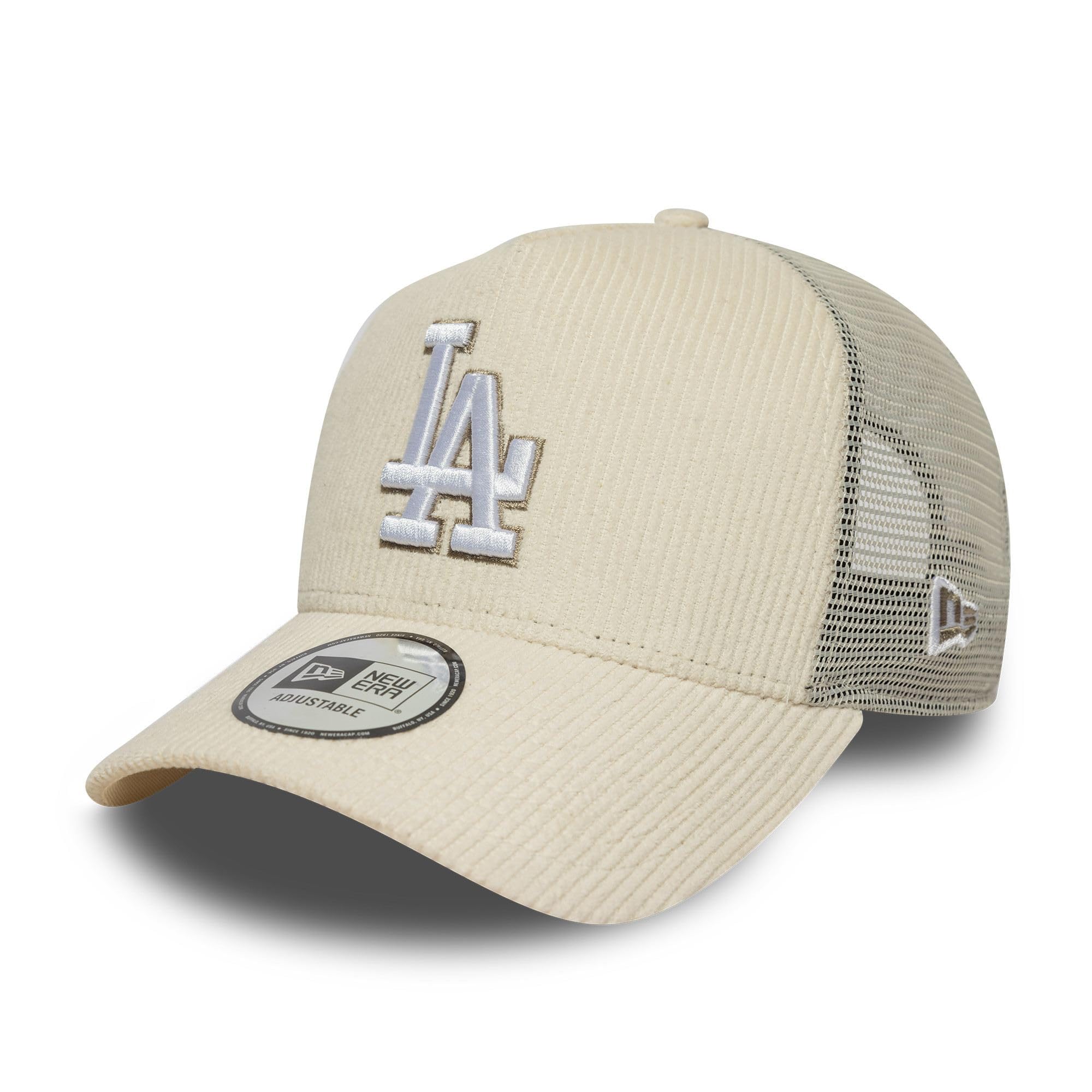 New Era Los Angeles Dodgers Cord A-Frame Trucker Cap Beige