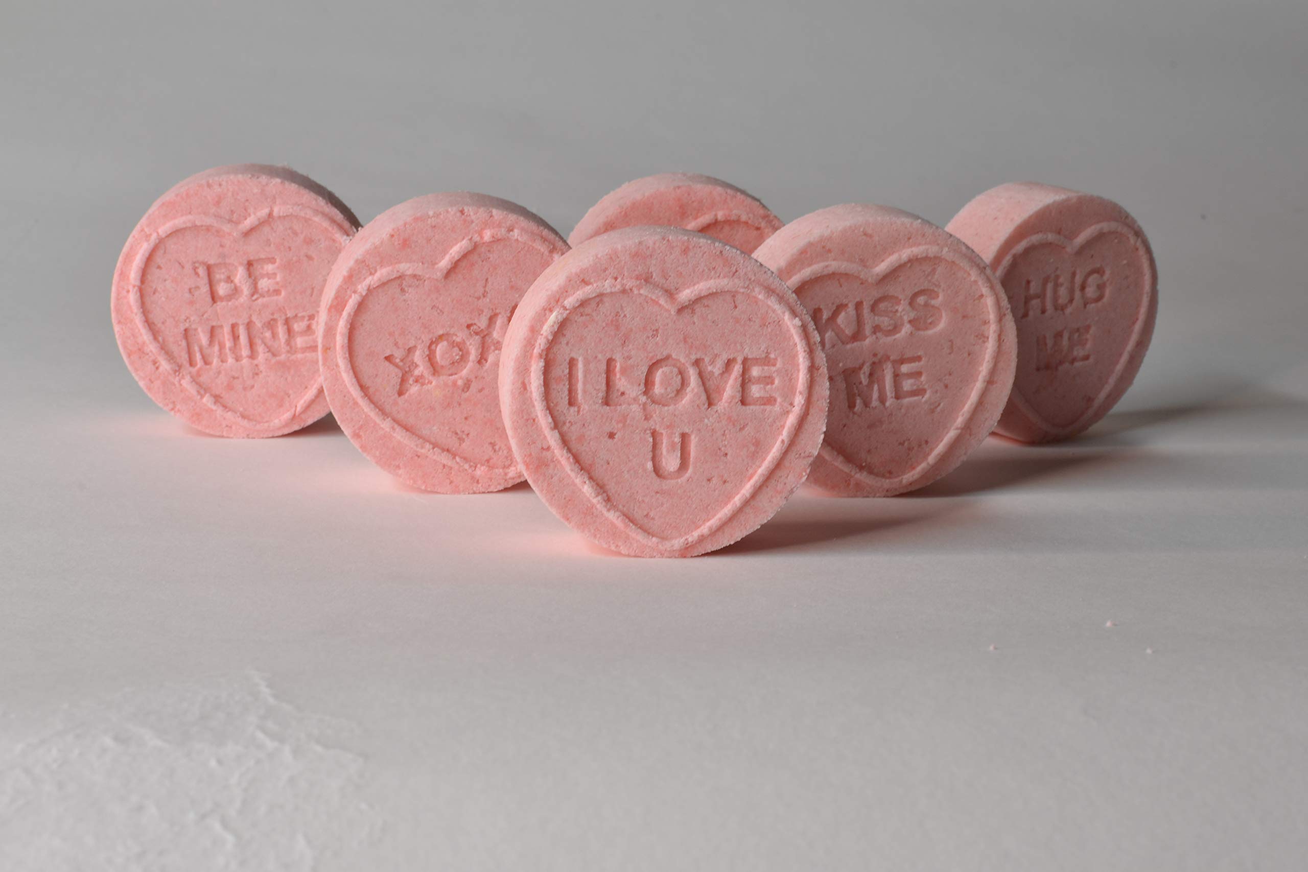 Milk and Cookys, 6 Pack Love Heart Bath Bomb Gift Set, Perfect For Bubble & Spa Bath, Natural Scents