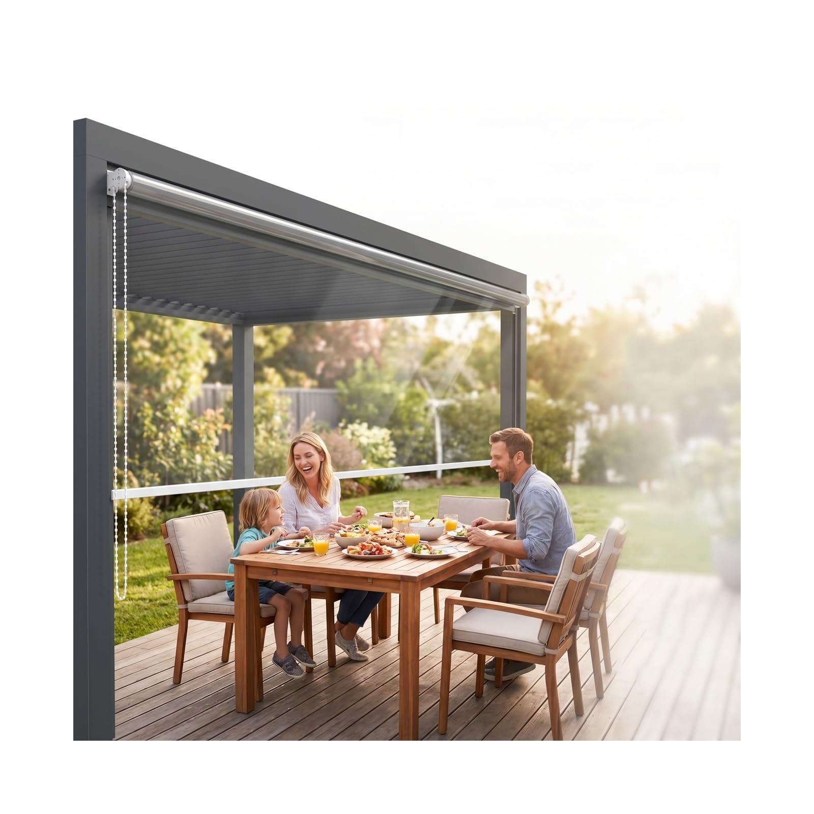 SHUDONGDEN 0.5mm Thick Transparent PVC Roller Blinds, Clear Roll Up Shades, outdoor Patio Transparent Roller Shades for Outdoor Patio Balcony Garden Kitchen Bathroom(W95*H140cm/W37.4*H55.11in)