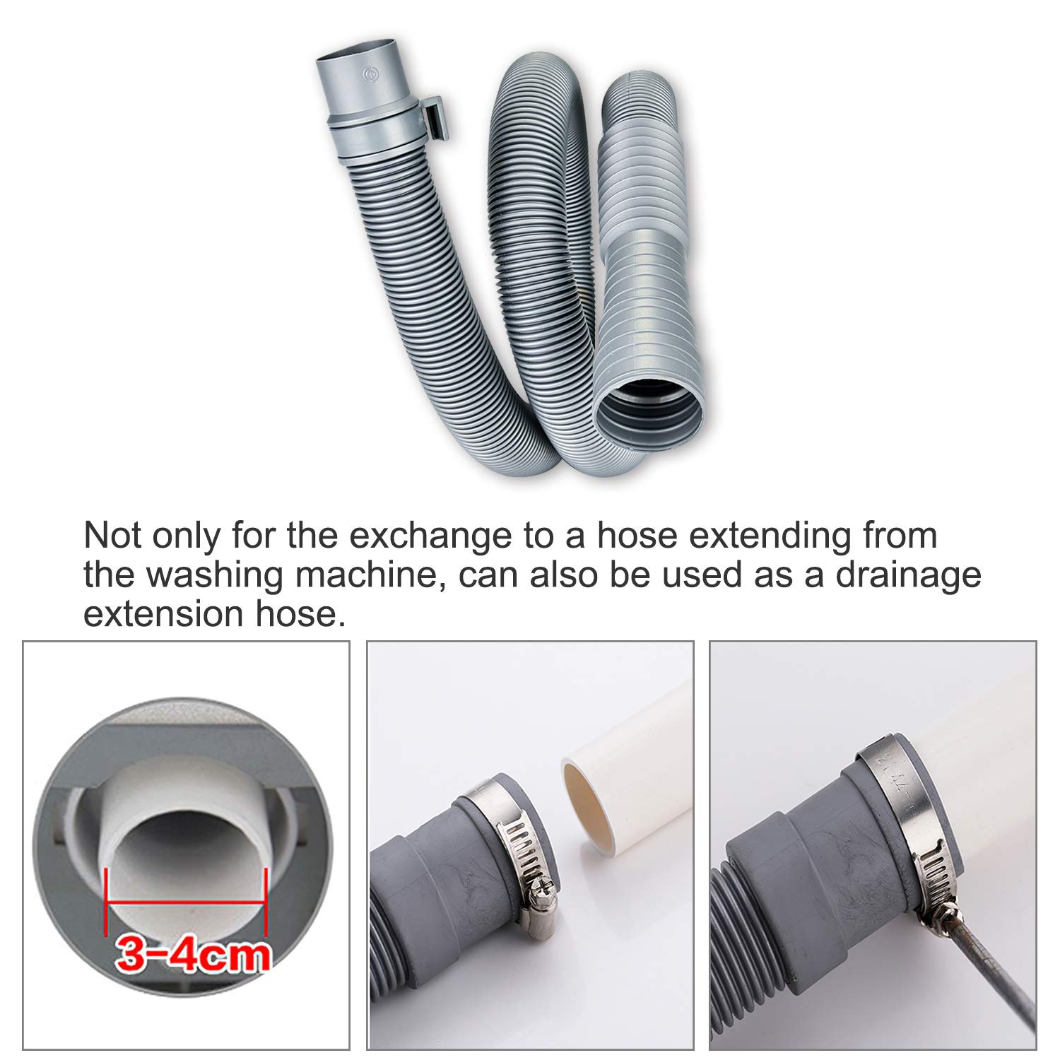 TiCoast Universal Washing Machine Drain Hose, HeavyDuty 6.5ft Drain