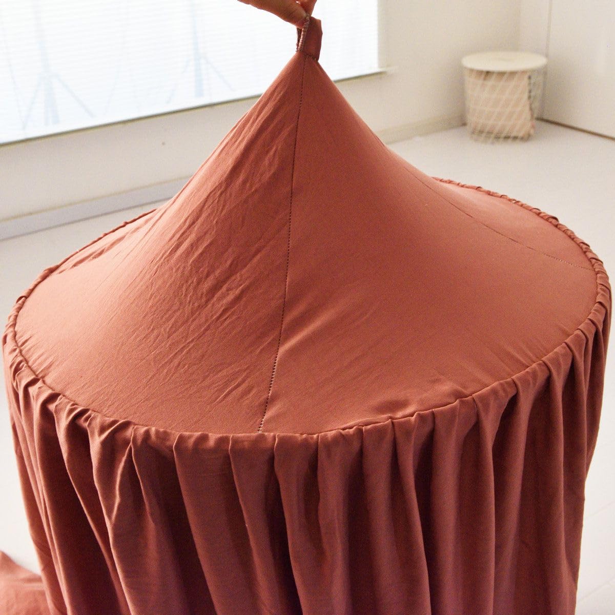 Ginkago Grote bedhemel voor kinderkamer, babybed, baldakijn, huisbed, omranding, gordijn, kamerdecoratie, knuffelhoek, hangende speeltent voor meisjes en jongens, wit