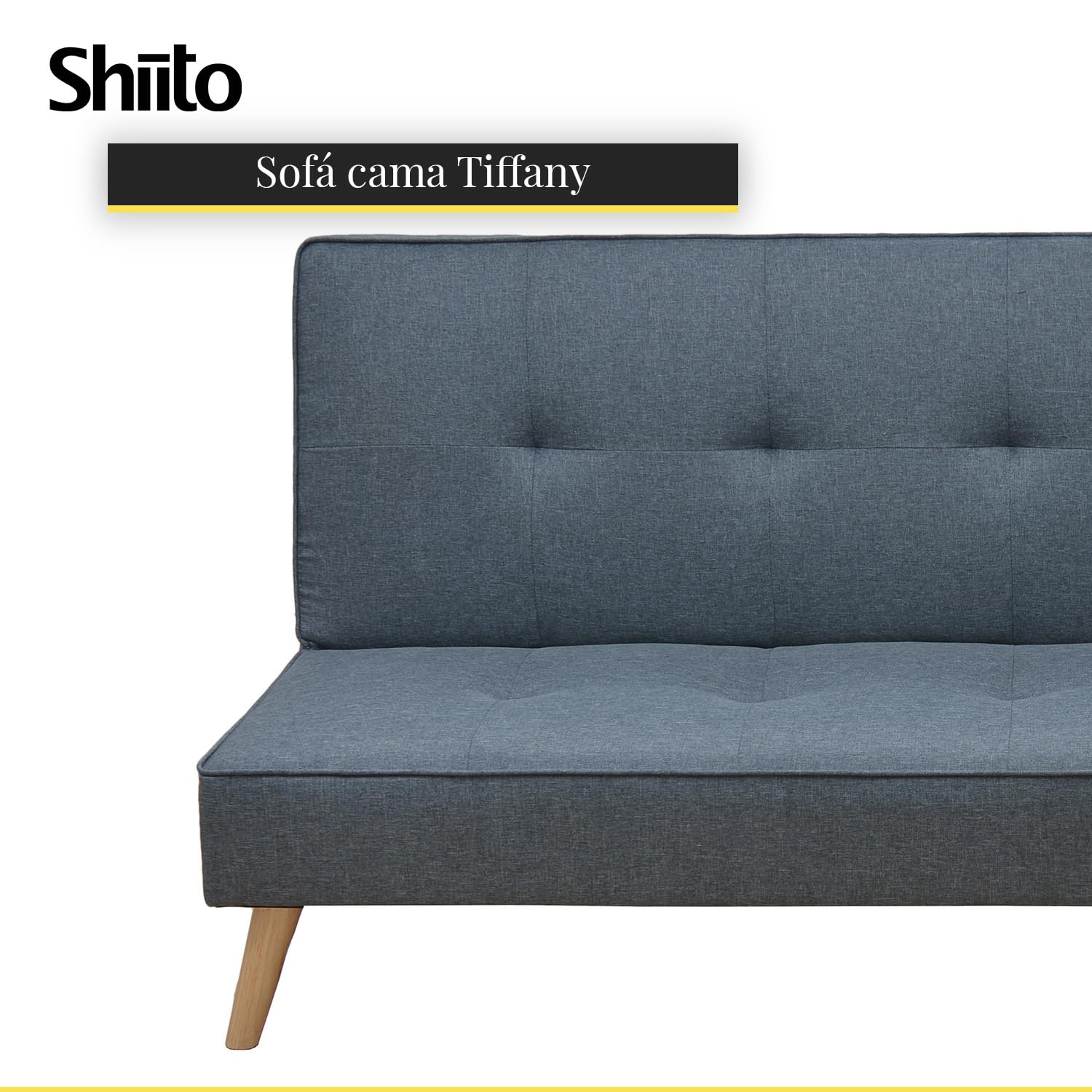 SHIITO | Sofá Cama de 2 Plazas | Modelo Tiffany - Apertura Clic-Clac | Mueble versátil y cómodo | Diseño Capitoné - En Gris - 188 x 88 x 88 cm