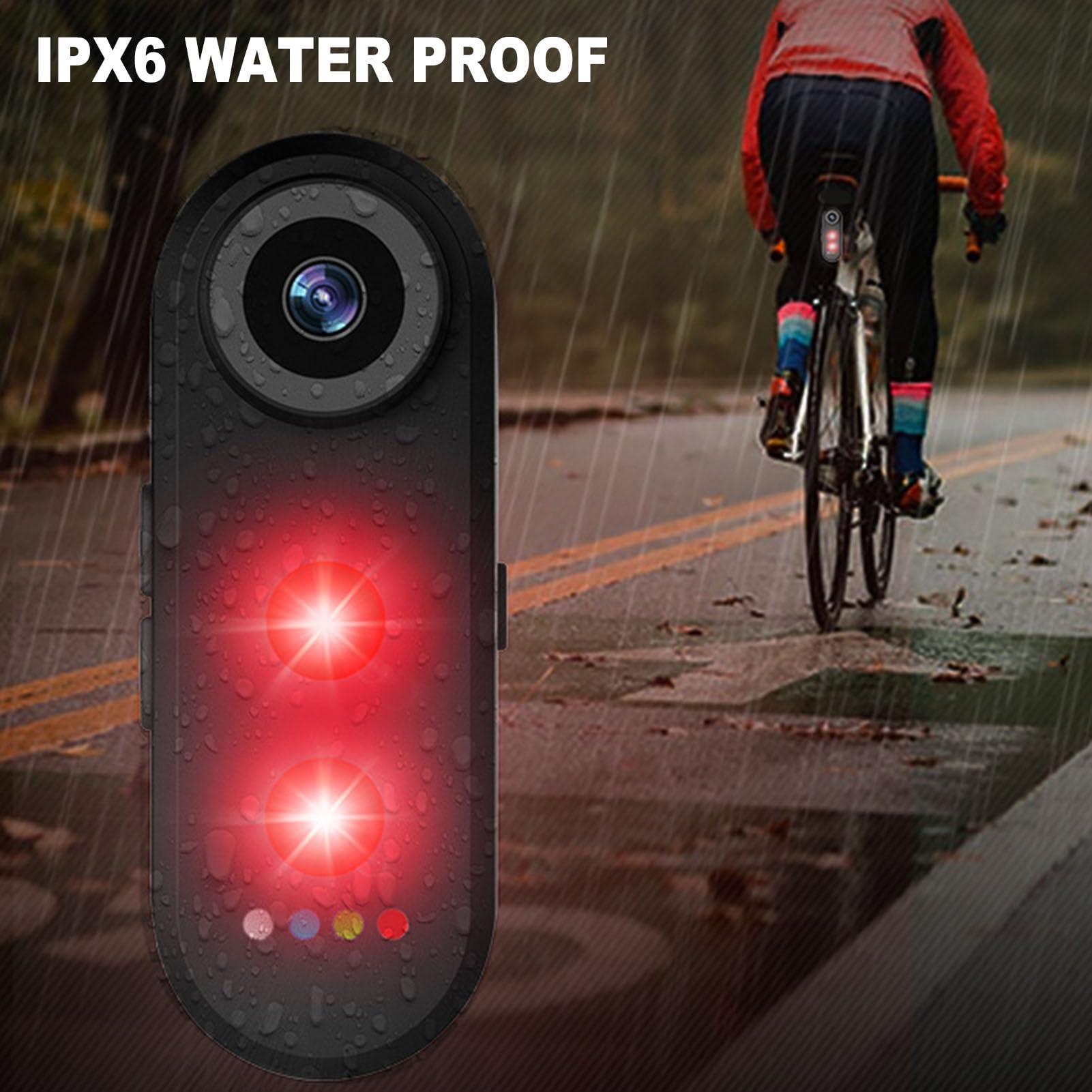 SENECESLI Vista Posteriore in Bici con Luce di Coda, Registratore Ciclistico da 1080p con Batteria Ricaricabile da 5000 MAh per Mountain Bike, Bici E (32G)