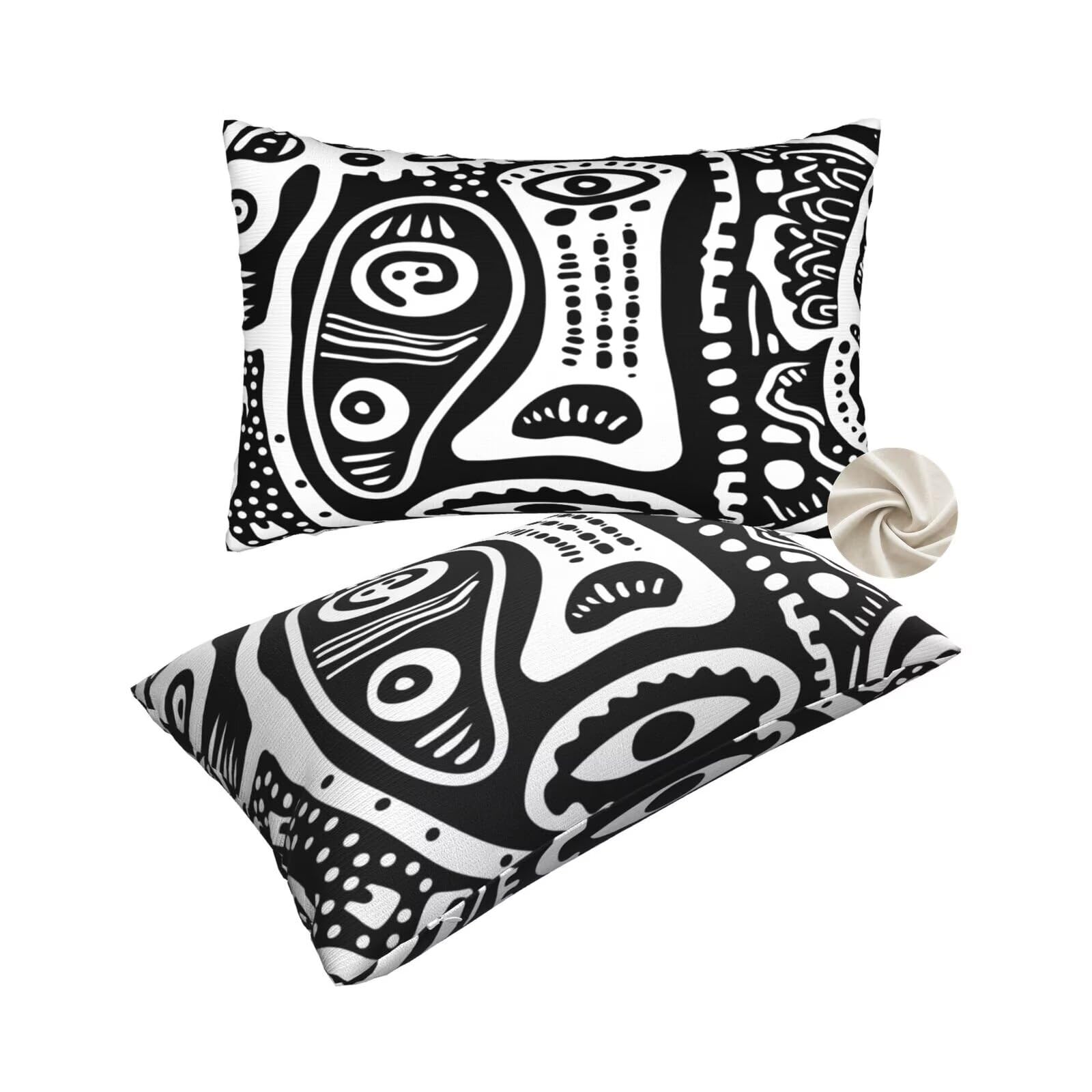 Housse coussin noir et blanc 50x80 cm pour rénover la décoration du salon