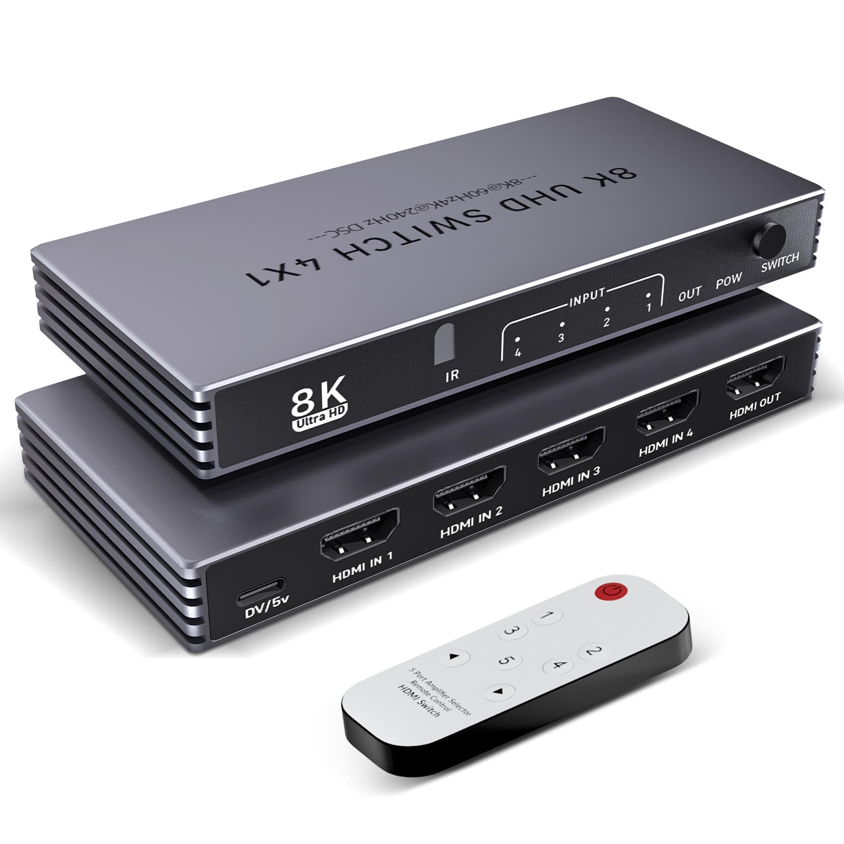 HDMI Splitter 4K 240Hz HDMI Switch 4 in 1 Out – 8K60Hz 4K240
