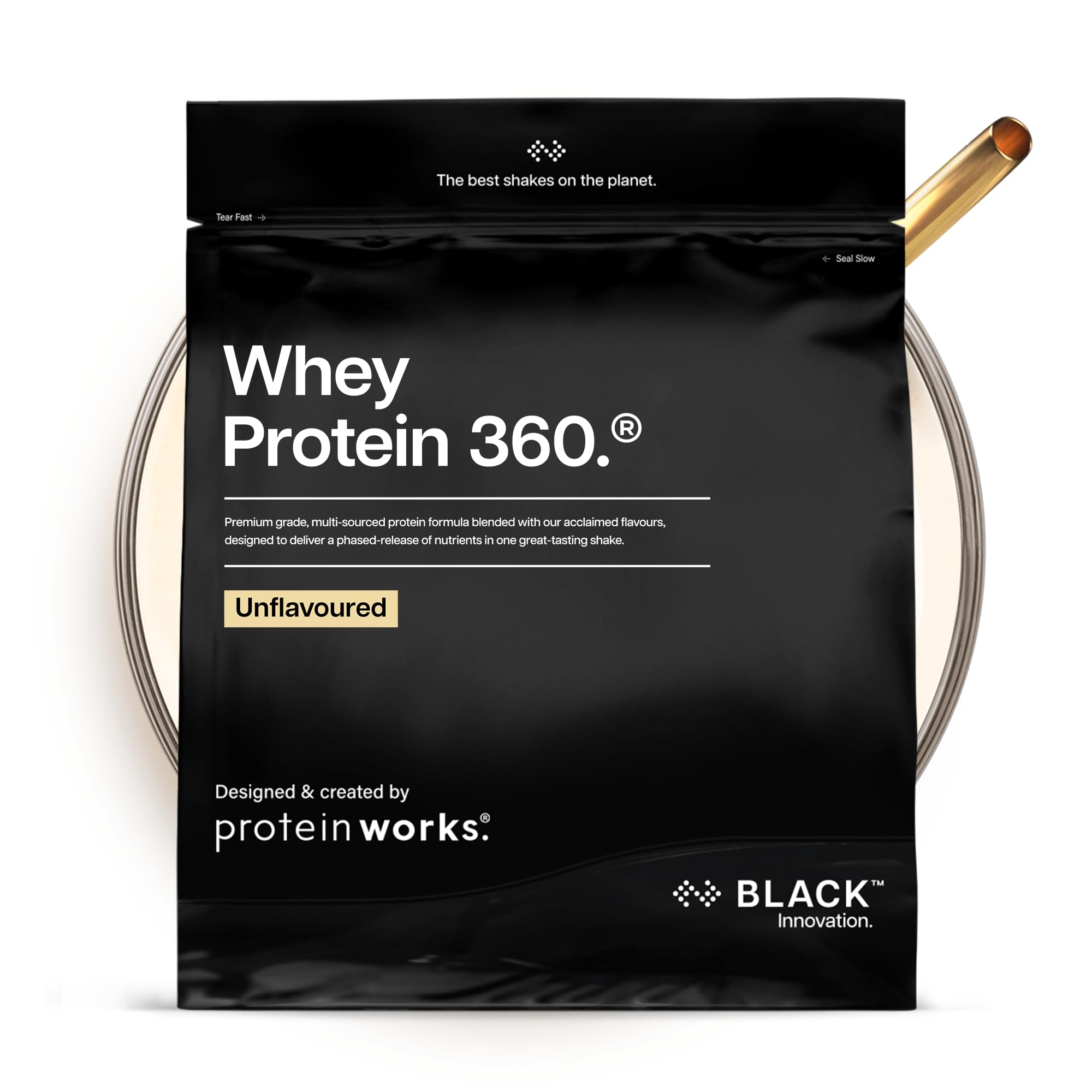 Protein Works | Whey Protein 360 - Black, Unflavoured, 1.2kg