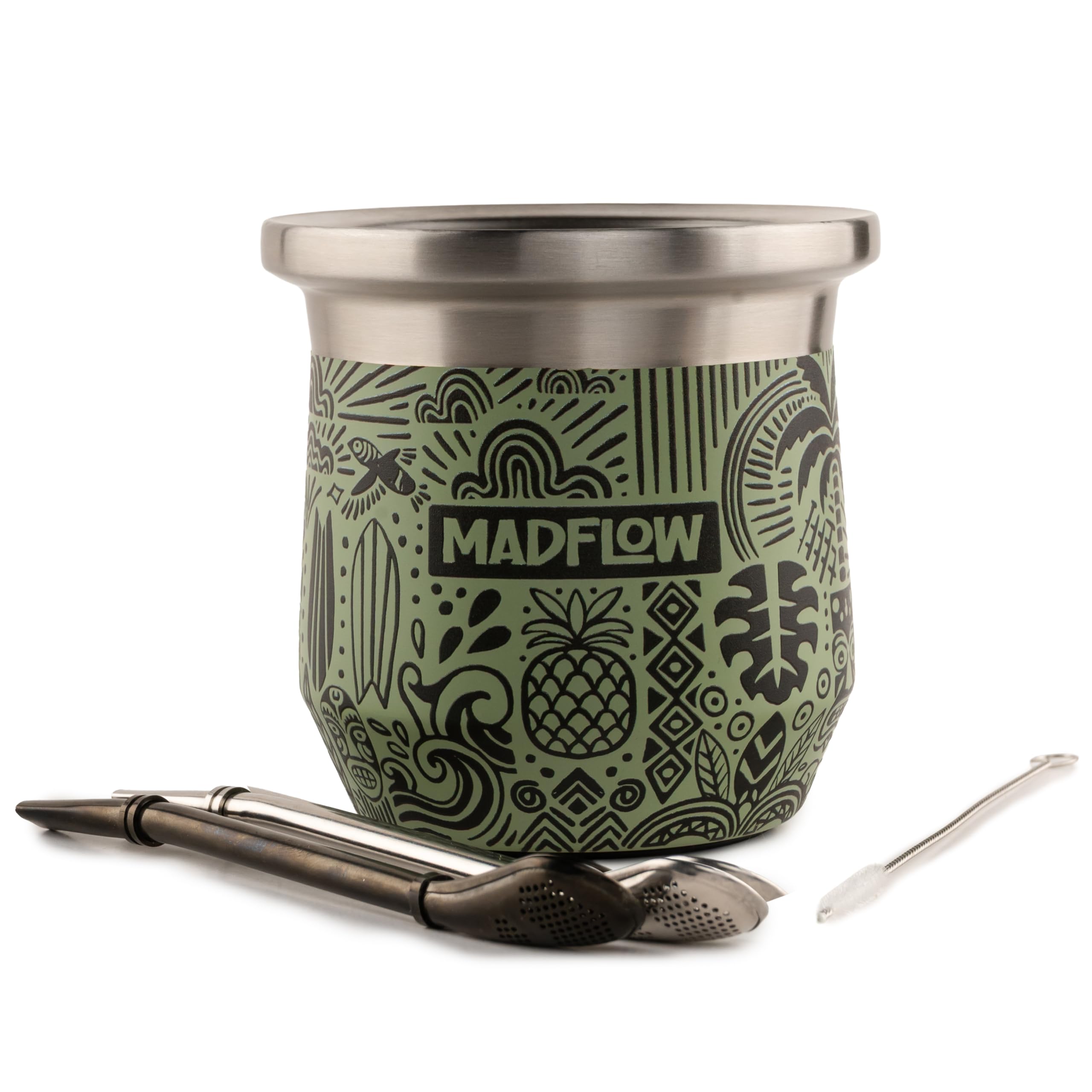 MADFLOW Yerba Mate Cup with 2 Bombillas