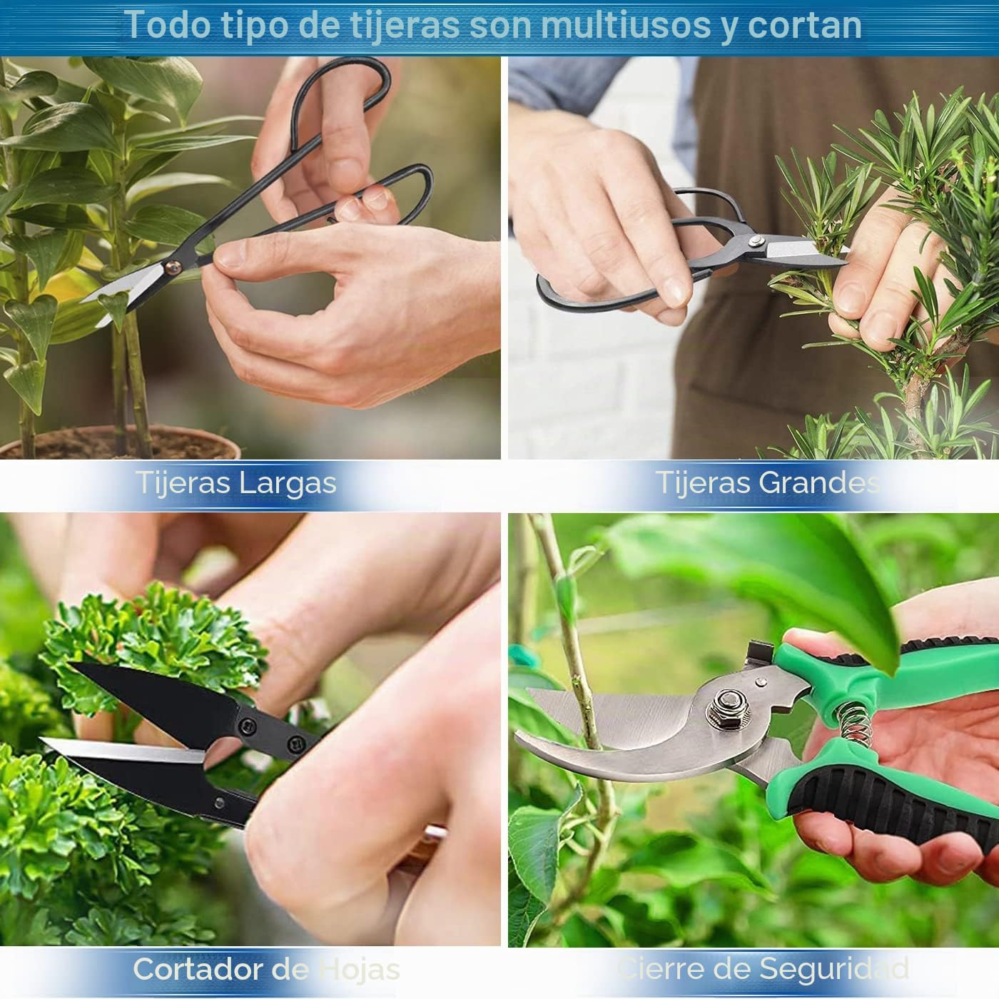 DEWINNER Juego de Herramientas de bonsái, Juego de Herramientas de bonsái, Juego de 24 Piezas de Herramientas de Mano de jardín Incluye Tijeras de poda, Tijeras de bonsái de Acero al Carbono