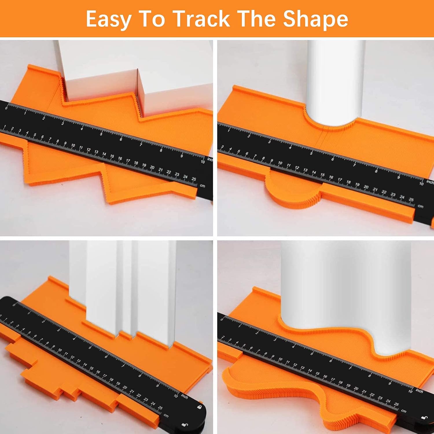 Contour Gauge Profile Tool Set 2 Pack and TOPIND Fishing Tackle Box Gear Boxes Toolbox 2-Sided