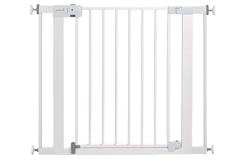 Puerta de seguridad para niños y fácil instalación encaja en espacios entre 29 y 38 pulgadas de Safety 1st Gris, Blanco