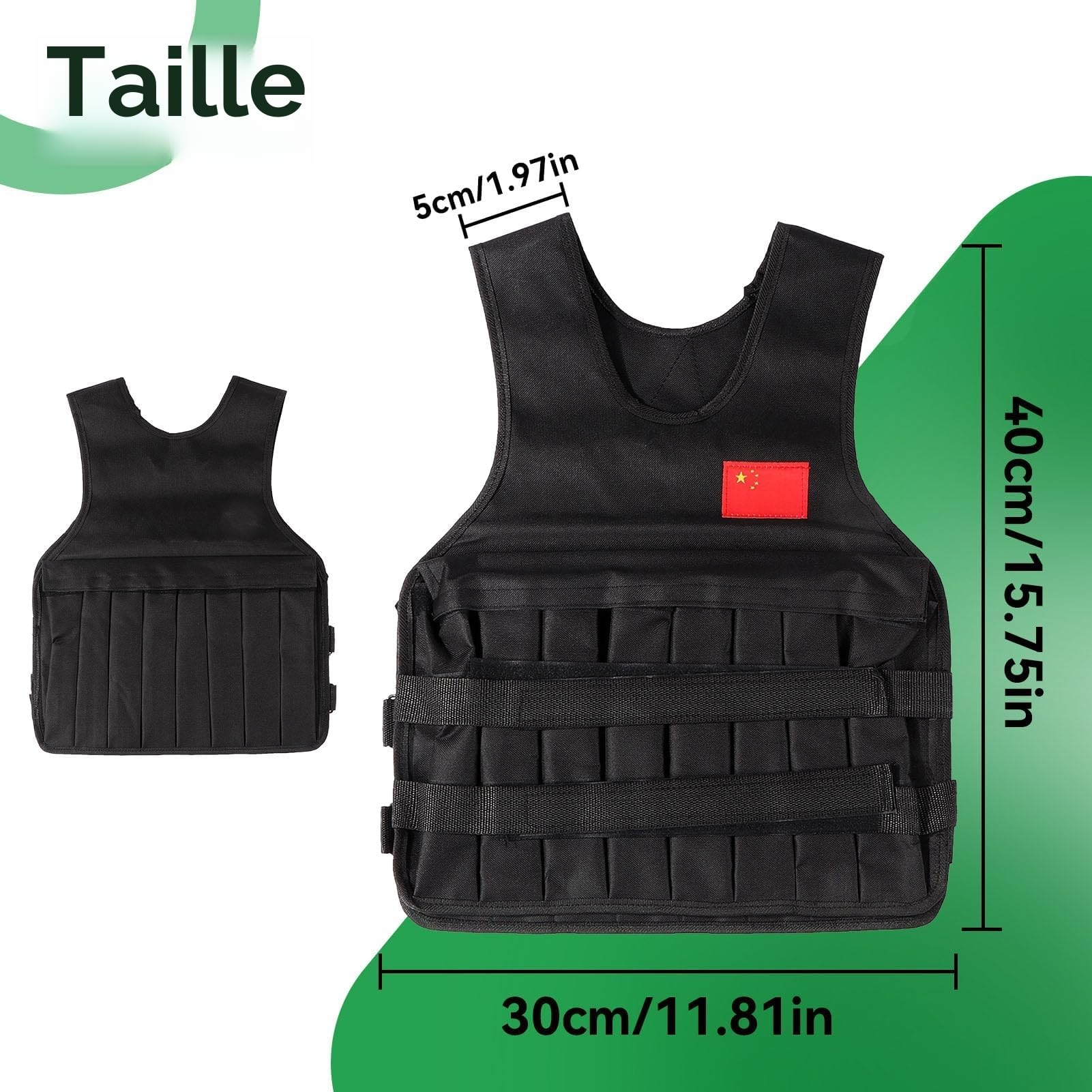 Gilet lesté de 20 kg avec 4 Sacs de Sable, Gilet d'entraînement réglable pour l'entraînement, la Musculation, la Course, Le Fitness, Le renforcement Musculaire