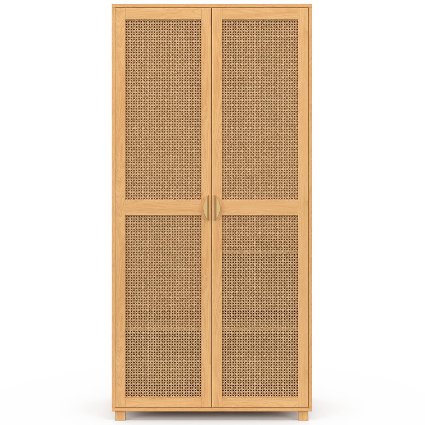 IDMarket - Armoire 2 Portes EDHEN Bois et cannage