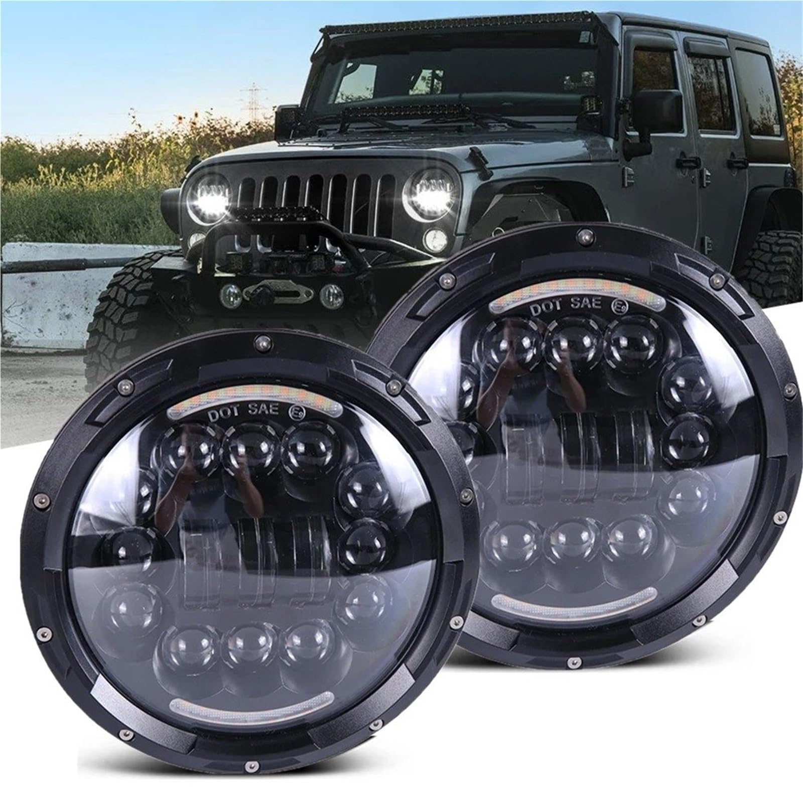 SANCAK Faro Anteriore Per Jeep Per Wrangler JK Lampada Frontale