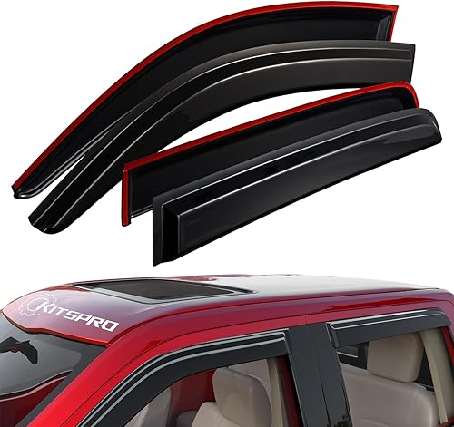 KitsPro Protectores de lluvia para ventana lateral para Toyota Tacoma 2016-2023 (solo apto para doble cabina), deflectores de ventana con cinta