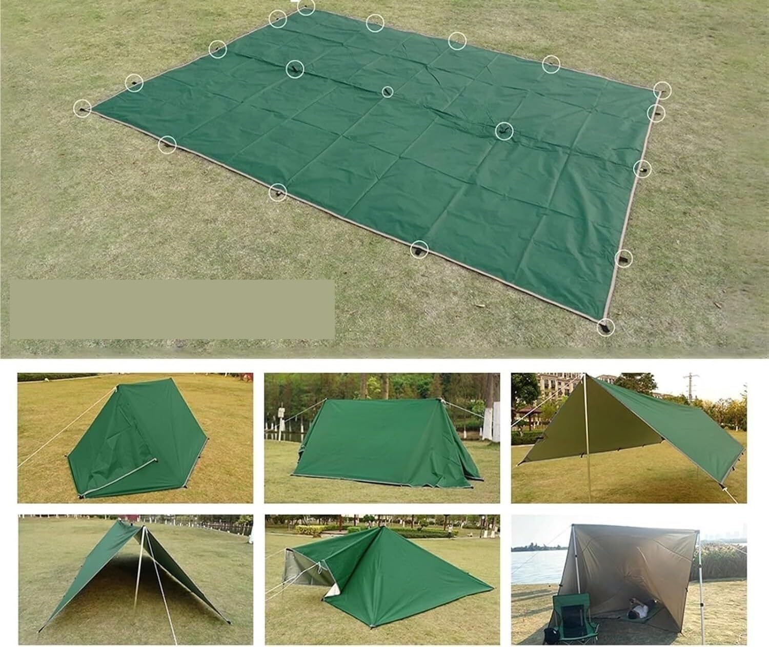 Ombrellone da Giardino, Vele ombreggianti 5x3 Metri Tenda da Sole Impermeabile Telo da Giardino Ultraleggero Baldacchino da Giardino (Colore : Green)