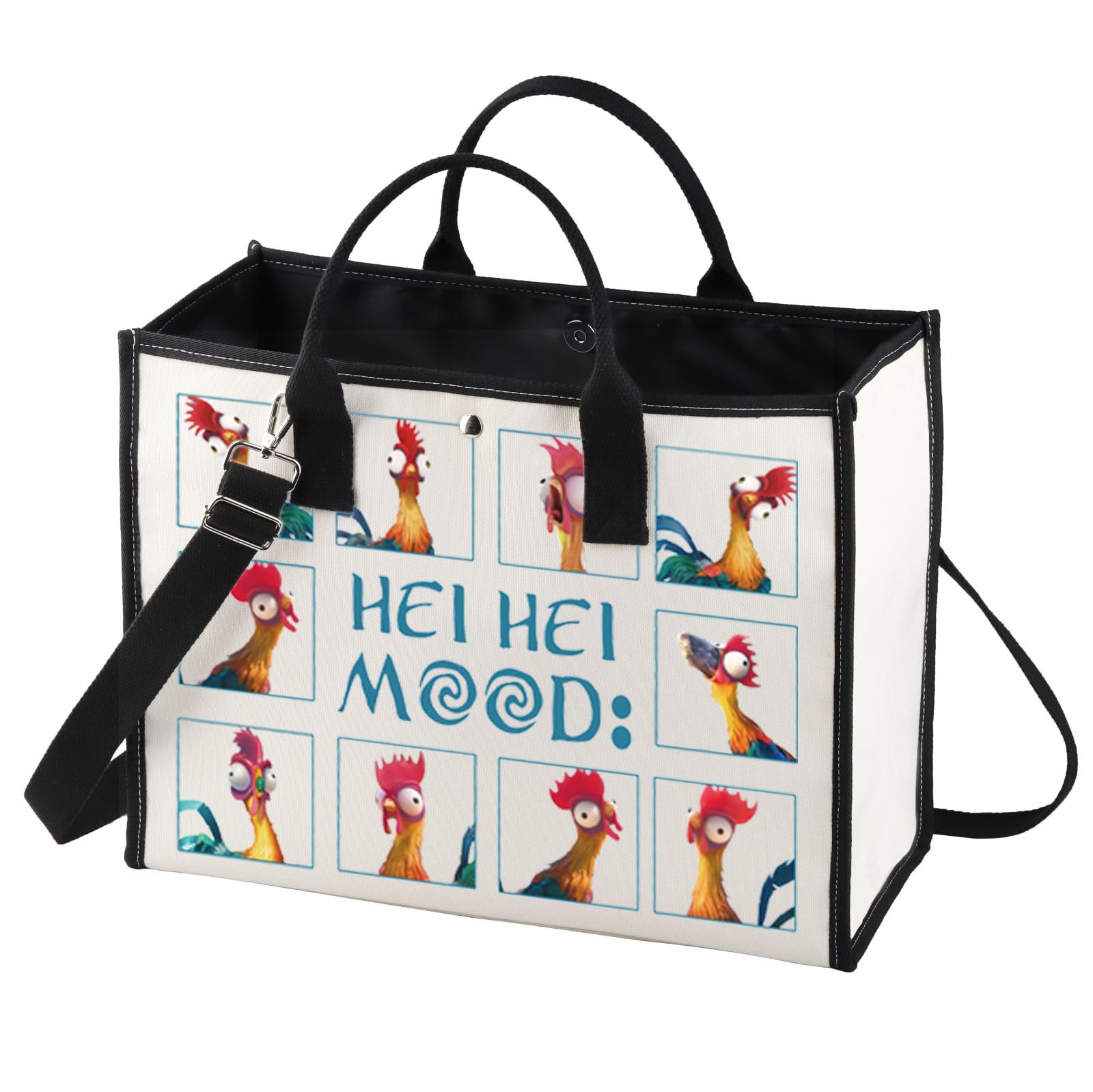 BWWKTOP Chicken Hei Hei Tote Bag Hei Hei Fans Gift Hei Hei Mood Shoulder Bag Hei Hei Merchandise (Hei Hei Mood BG)
