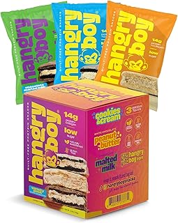 Hangryboy Protein Cookie Sandwich – 14g High Protein, Gluten‑Free, GMO‑Free Cookies - Perfect on The Go Protein Snack, Variety Pack, 3‑Count Box