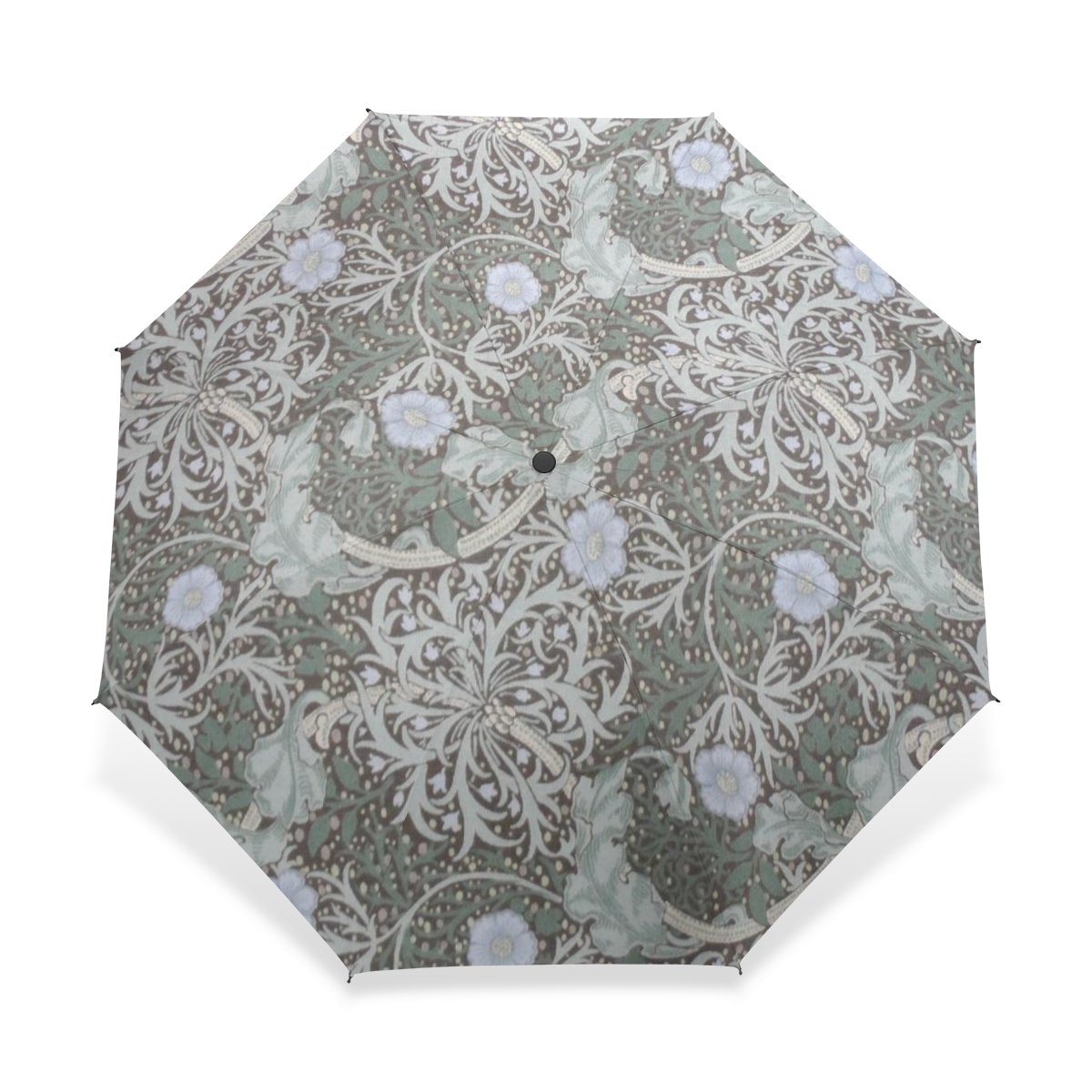 baihuishopWindproof Golf Umbrella, Compact for Travel by Easy Carrying Sports Rain Umbrella - Strong Frame Unbreakable William Morris Prints Pattern