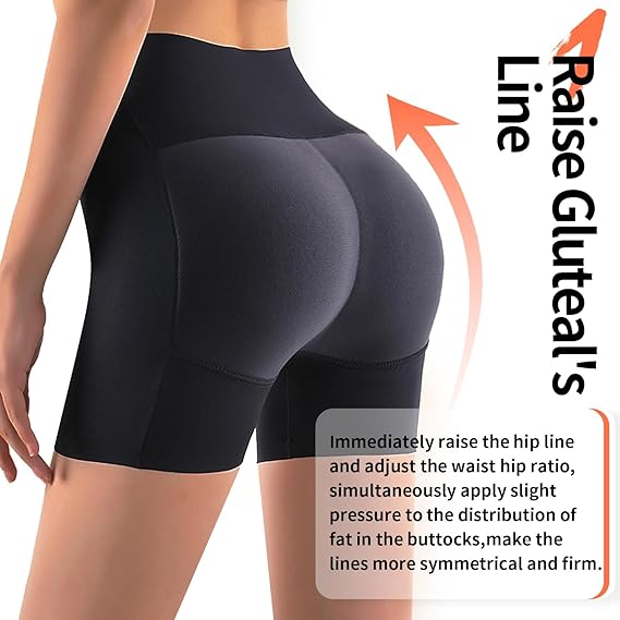 Hanaoops Dames Butt Lifter Buik Controle Onderbroek Heupversterker Body Shaper Gewatteerde Kant Slipje Naadloze Shorts Vormende Ondergoed Afslankende Broek Onder Jurken, Zwart, S