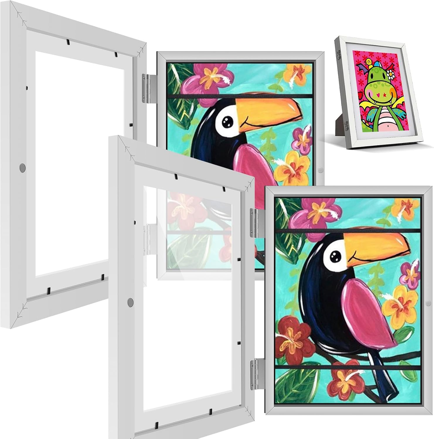 2Pcs Kids Art Frame A4 Front Opening Artwork Display Storage Frames
