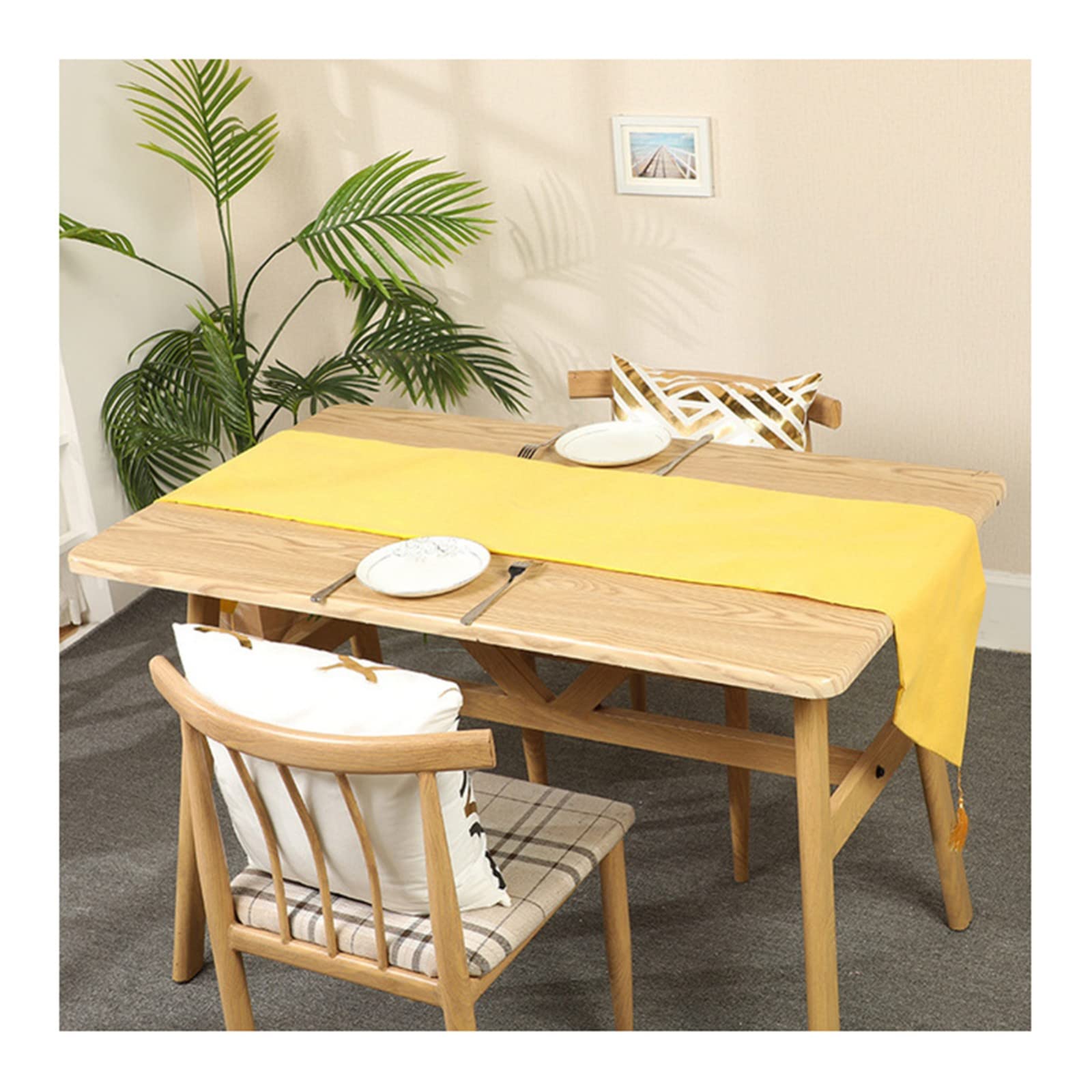 Chemin de table rectangulaire de Noël 33x200 cm avec nappe transparente tressée