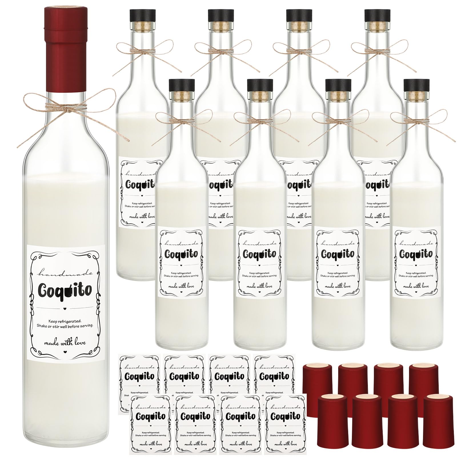 Snapklik.com : DoubleFill 8 Set Coquito Swing Top Glass Bottles 16 Oz