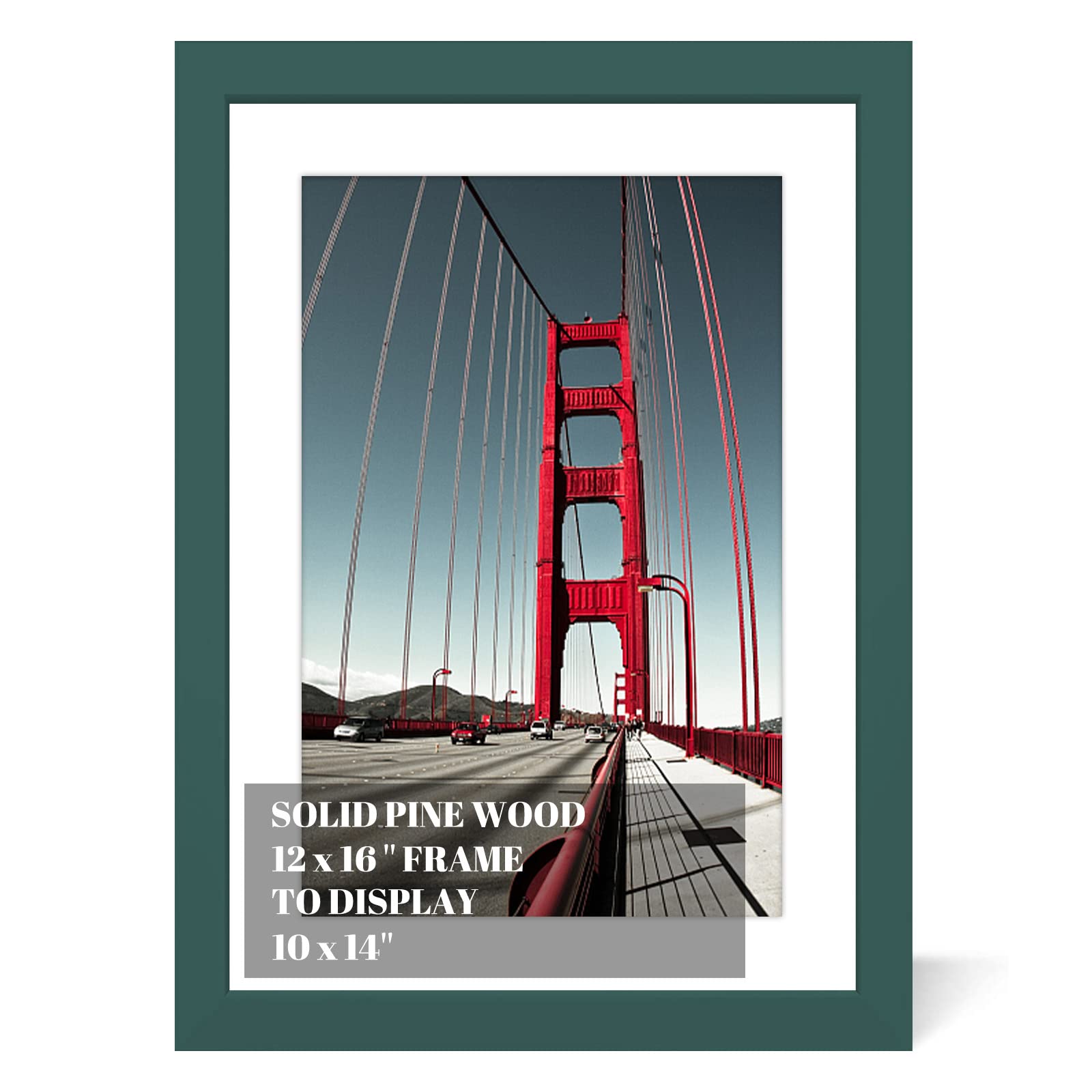 Photo 1 of 12x16 Picture Frame Diamond Painting Frames Poster Frames Made of Solid Wood,Display Pictures 10x14 with Mat or 12x16 without Mat for Photos, Paintings,Walls Decoration,Anniversary,Wedding,Christmas Dark Green 12x16 inch