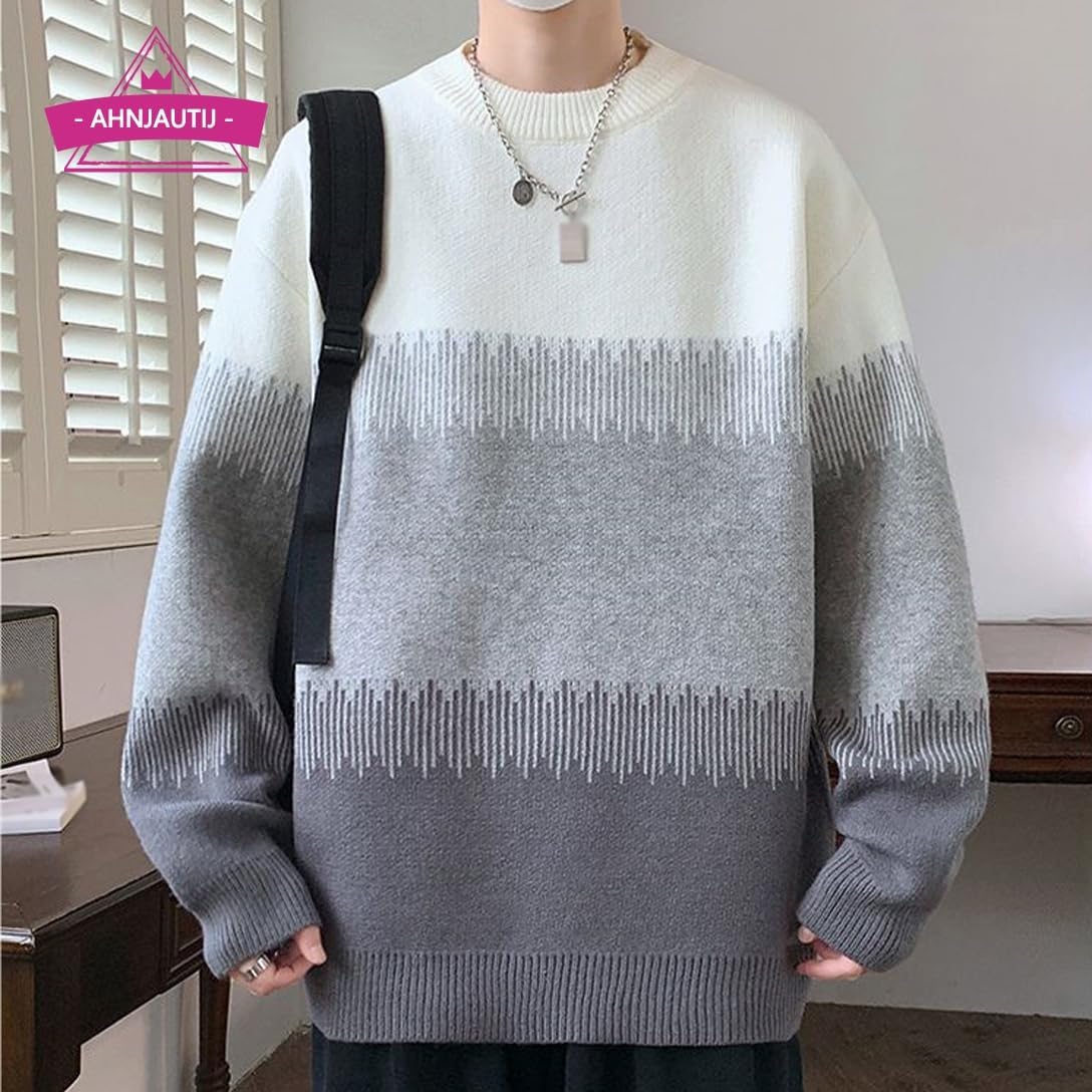 [AHNJAUTIJ] セーター メンズ 冬服 ニット 長袖 トップス 防寒 暖かい 柔らかい 着回し 大きいサイズ 洗える 厚手