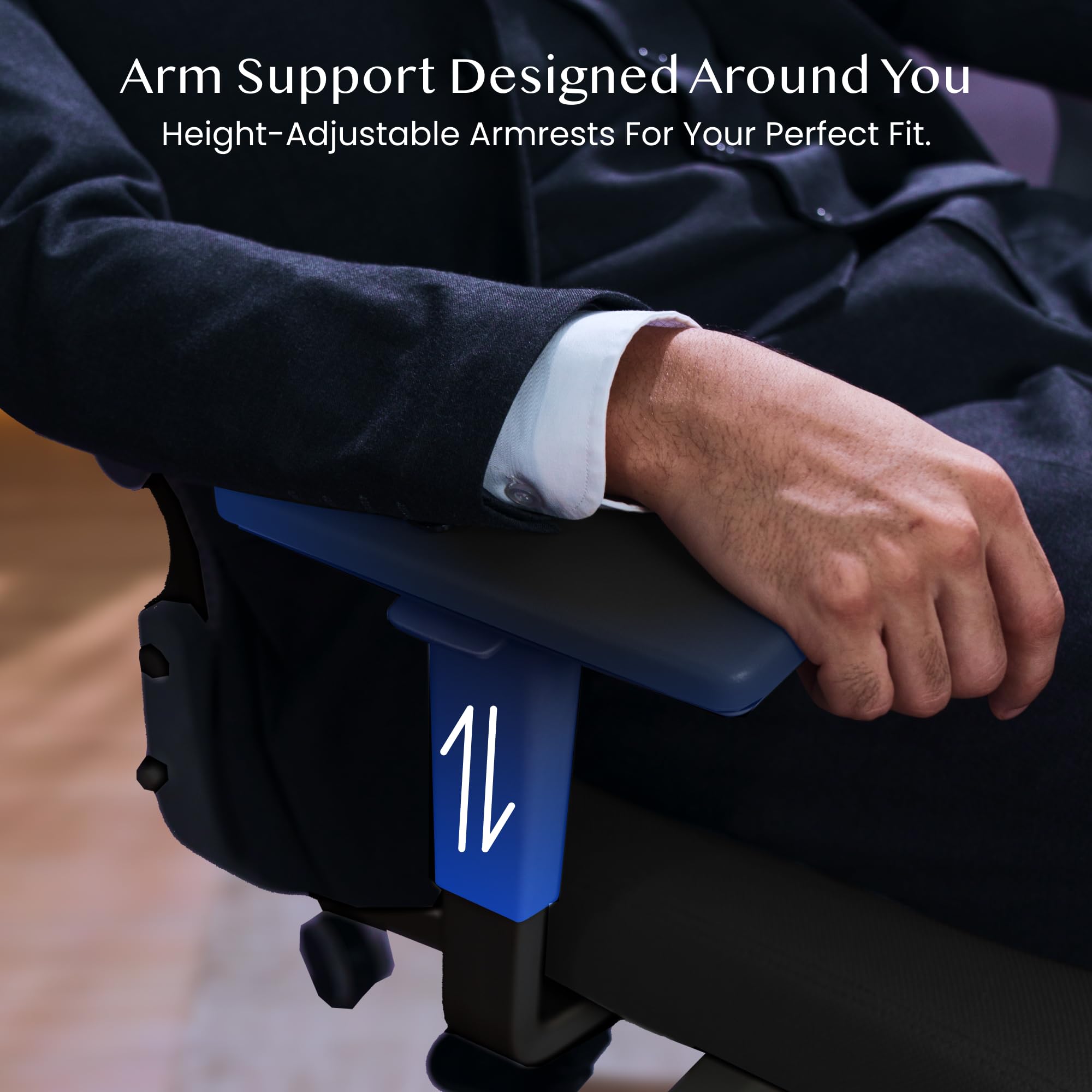 FLEXISPOT Ergonomic Office Chair, Folding Office Chair for Small Spaces with Adjustable Lumbar Support, Armrest and Headrest - Image 5