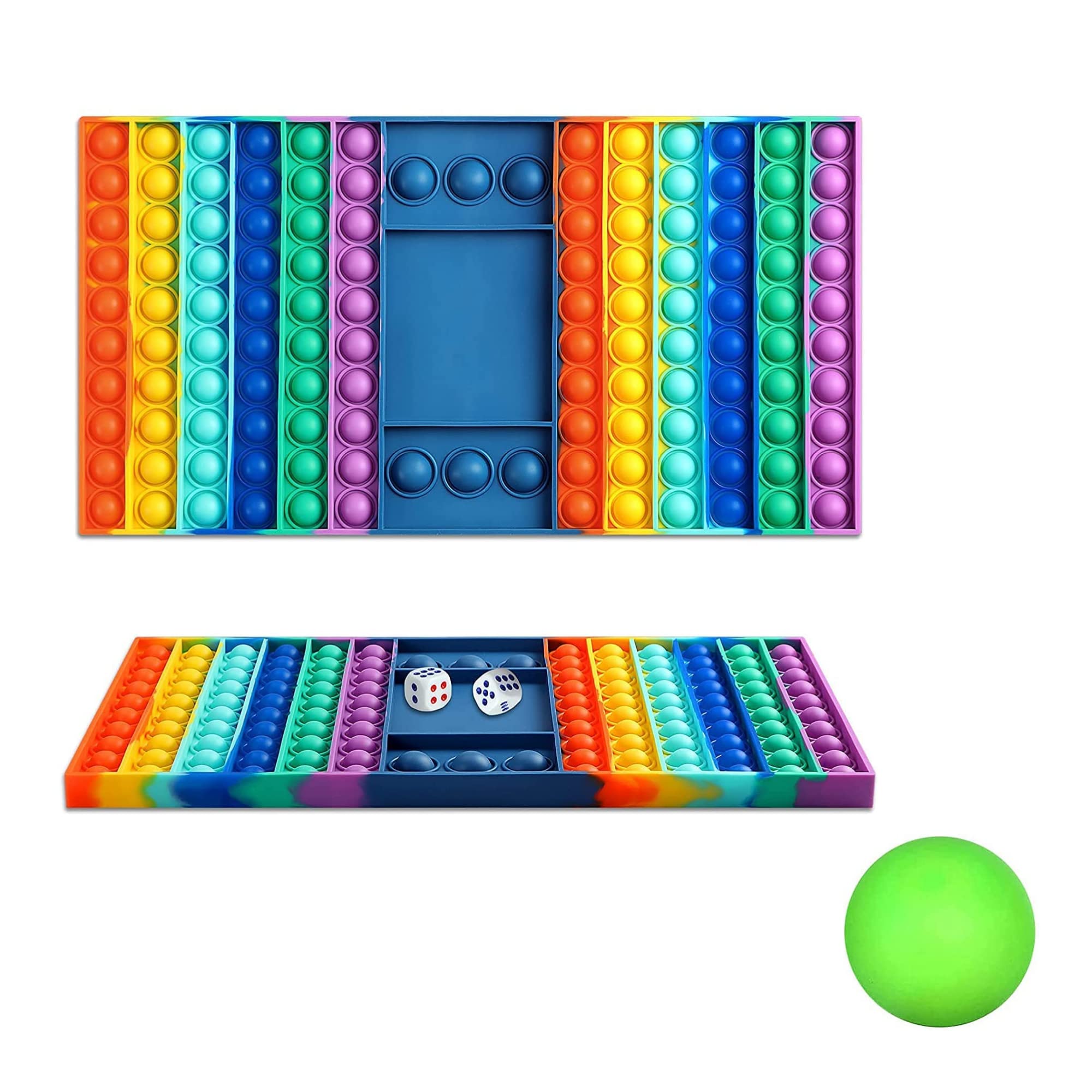 Darana-1 + 1 FREE Fidget Toys Pop Large Size Block Push Bubble Chess Board Sensory Silicone Popper Game Stress Relief Rectangle Toy Anti-Anxiety Autism Special Needs Toys for All
