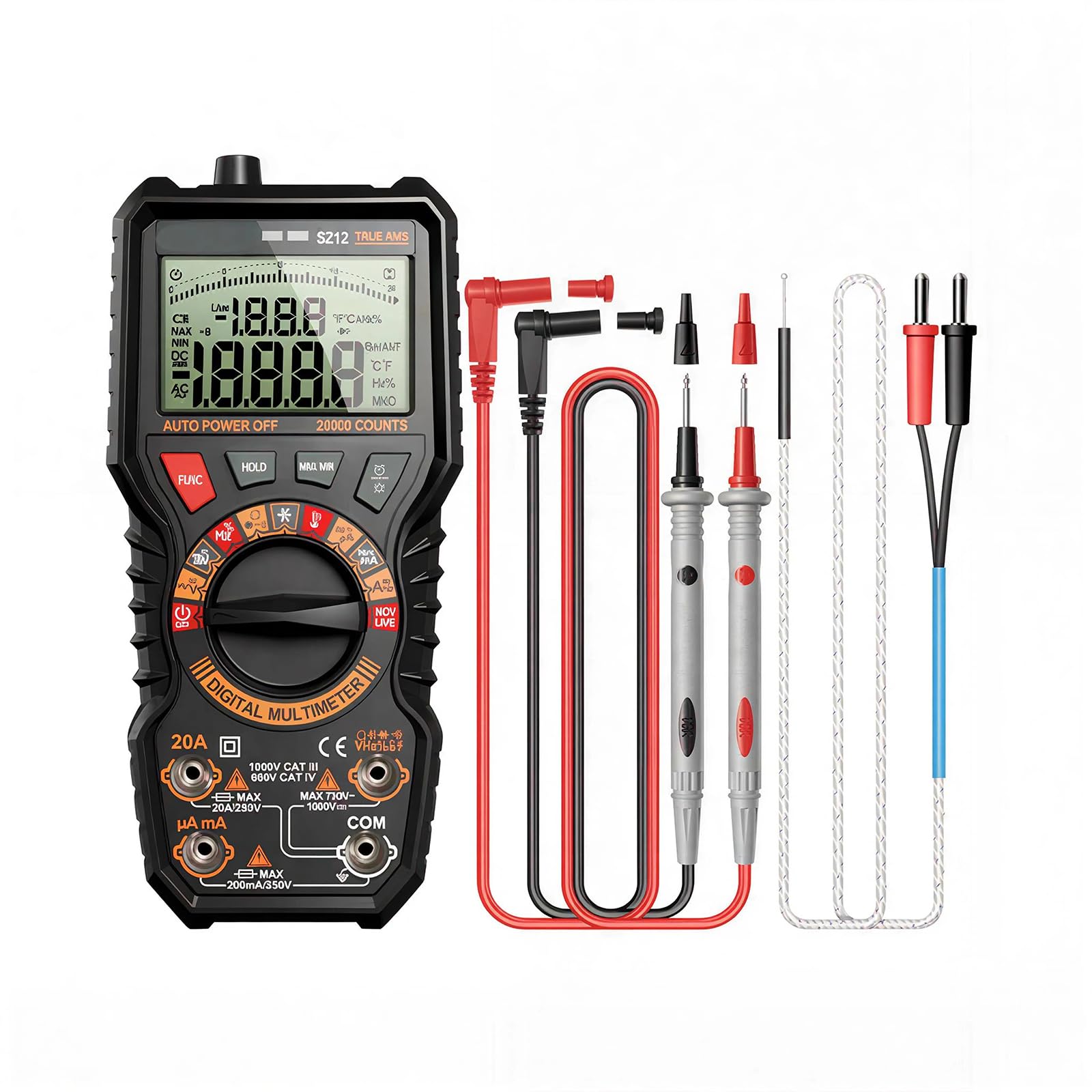 Apglsxy Sz12 Accuracy Multifunctional Meter Measuring Current Resistance Temperature Capacitance Comprehensive Use Six Thousand Multimeter
