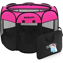 Cat Dog Playpen, Foldable Pet Puppy Dog Playpen, Cat Tent Crates Cage, Portable Playpen for Dogs Cats Rabbits Pigs Bunny Indoor/Outdoor, Pop Up Dog Kennel Playpen Enclosure with Carring Bag