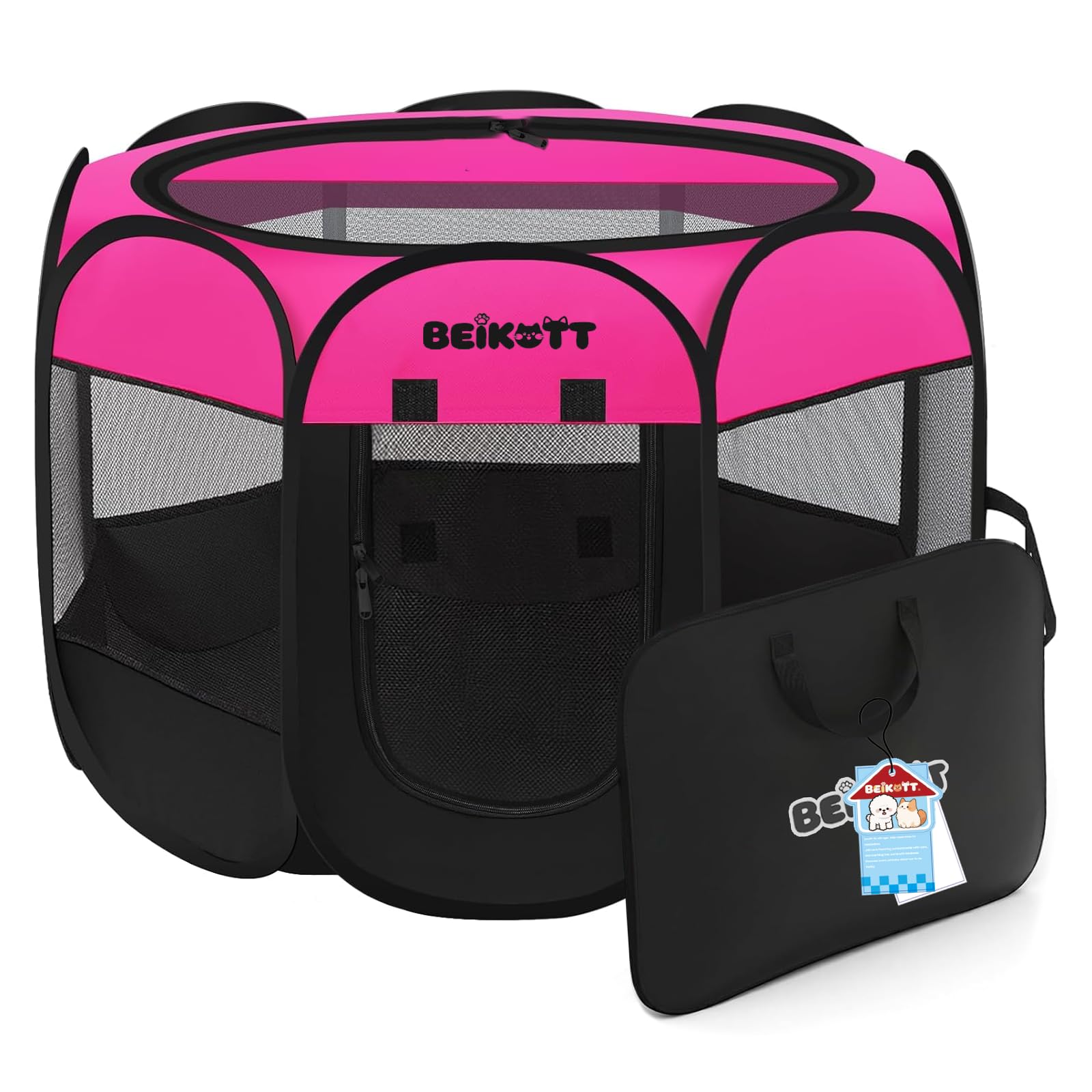 Parc de jeu pliable pour chien, tente d'exercice portable pour chiots/chiens/chats/lapins, tente de jeu pour chien avec housse en maille amovible pour voyage à l'intérieur et à l'extérieur