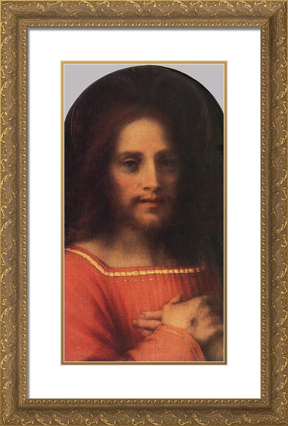 ArtDirect Del Sarto, Andrea 17x24 Gold Ornate Framed Art Print with Double Matting Titled: Christ the Redeemer