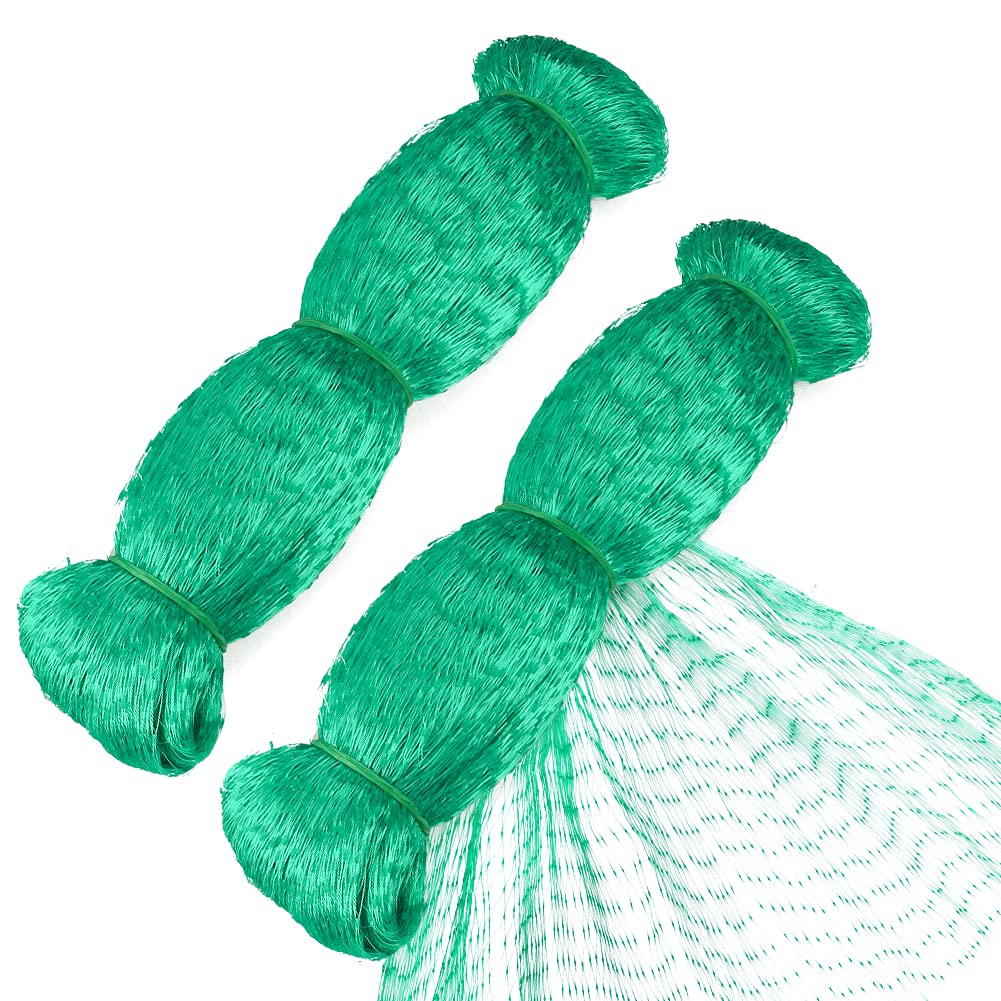 KINGLAKE 2Pcs Green Garden Netting 4x10m, Bird Netting Pond Plant Netting for Protecting Fruit Tree Vegetable Flowers Crops Strawberry Pea and Bean, 15x15mm Holes
