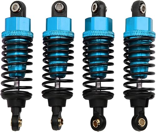 Miniatura 8 de Amortiguadores RC, paquete de 4 amortiguadores de aleación de aluminio con diseño roscado para TT-01 TT-02 TA05 RC coches (azul) Azul,Rojo