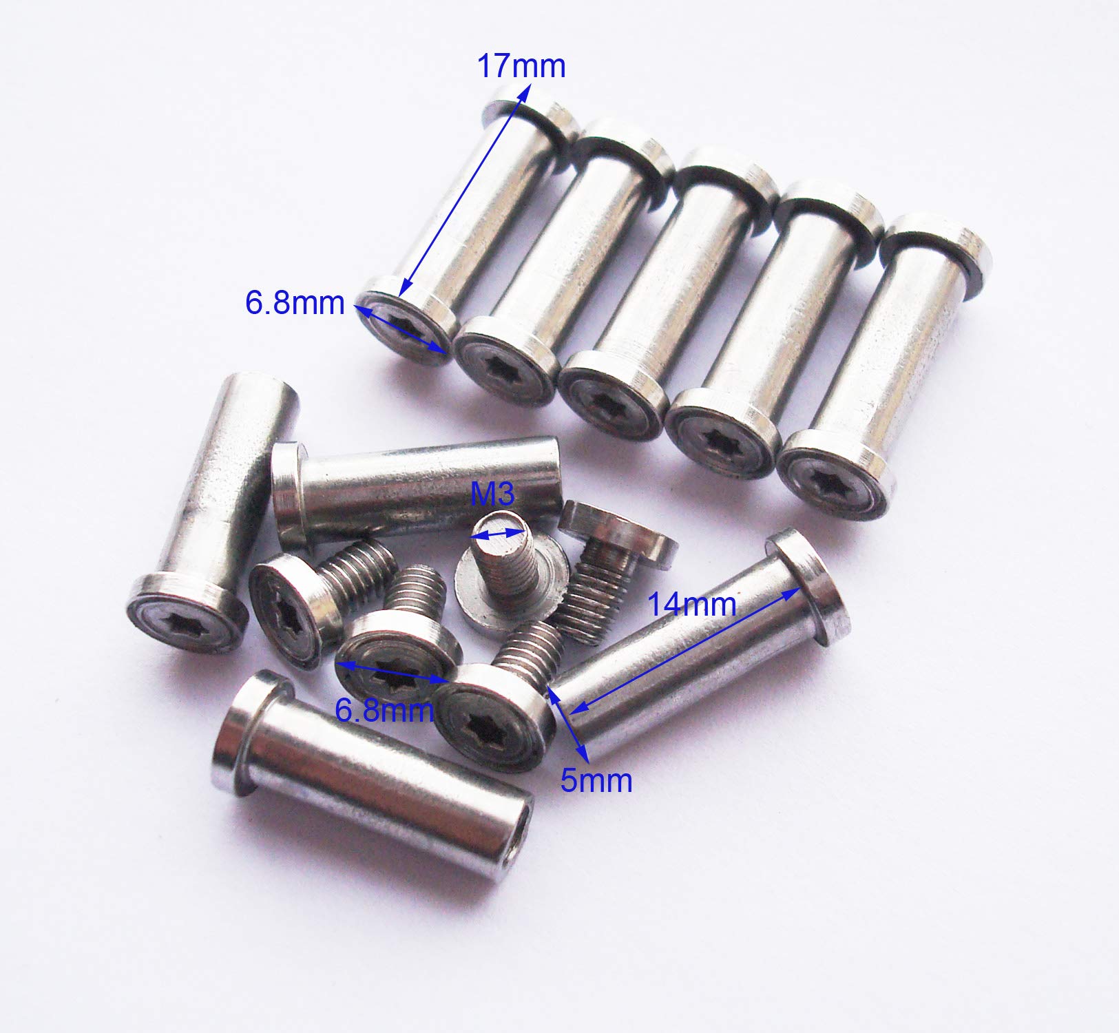 Coltello tascabile Pivot Pins, coltello pieghevole Corby Bolzen, produttore di coltelli EDC rivetti di fissaggio a vite, manico per coltelli fai da te, confezione da 10