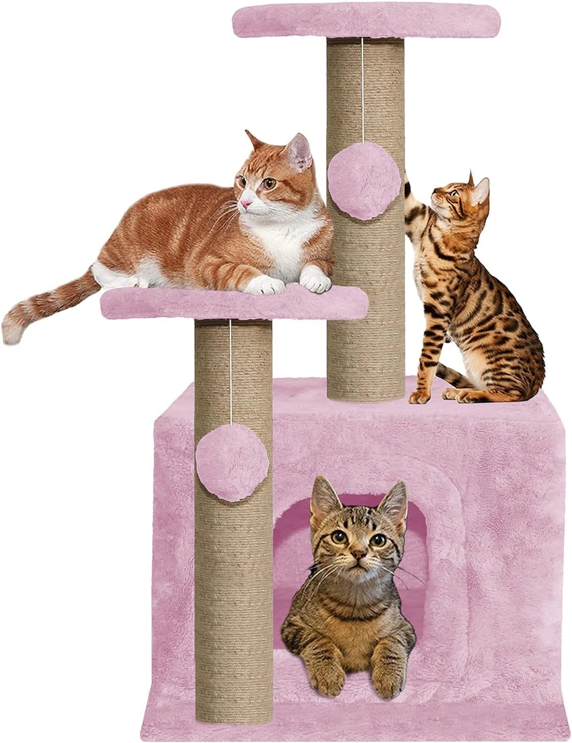 Amazon Basics Cat Tree Tower with Tunnel and Scratching Post 19 x 19