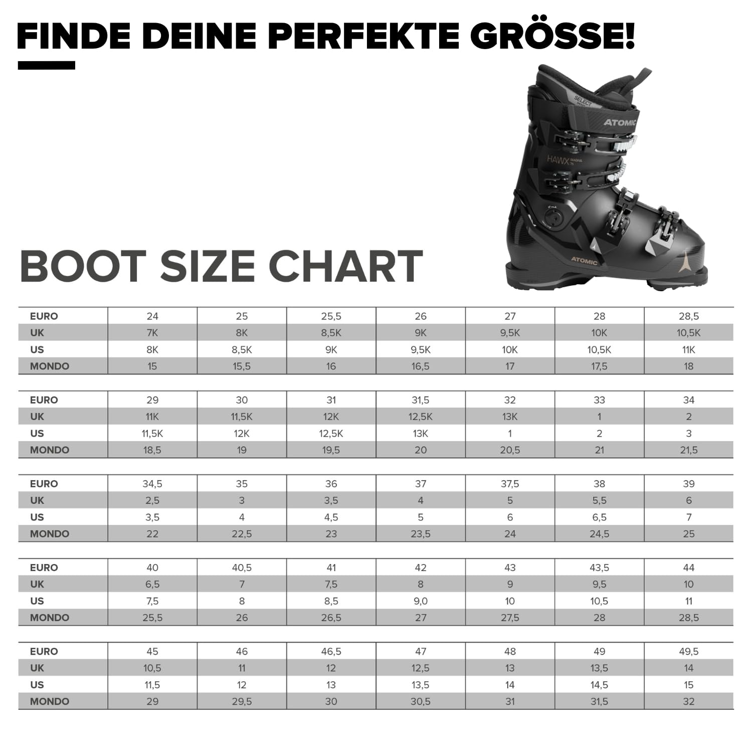 ATOMIC HAWX MAGNA 75 W Skischuhe - Breite Ski-Boots mit 102 mm Passform & 75er-Flex - Hochwertige Ski-Schuhe mit Prolite-Konstruktion