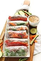 Vista 3 de CAF Envoltura de rollo de primavera premium, papel de arroz fresco, envolturas de rollo de primavera de 14 oz (6.3 in)