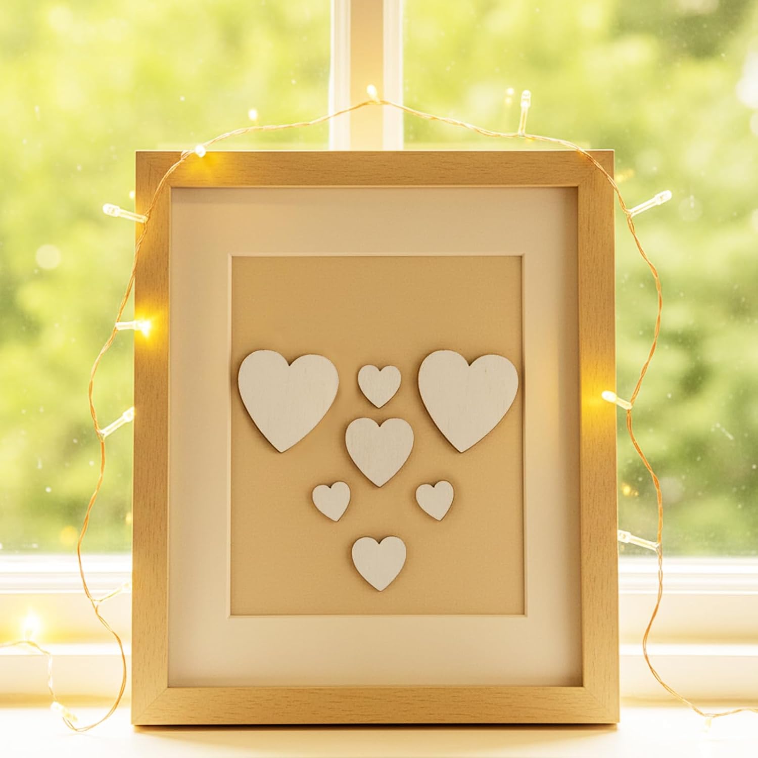 100Pcs Wood Hearts, Wooden Hearts for Crafts Assorted Size Unfinished Blank Wooden Heart Shapes Sign Tag Wood Ornaments Embellishments for Valentine's Day, Birthday Party, Wedding Guest Book DIY