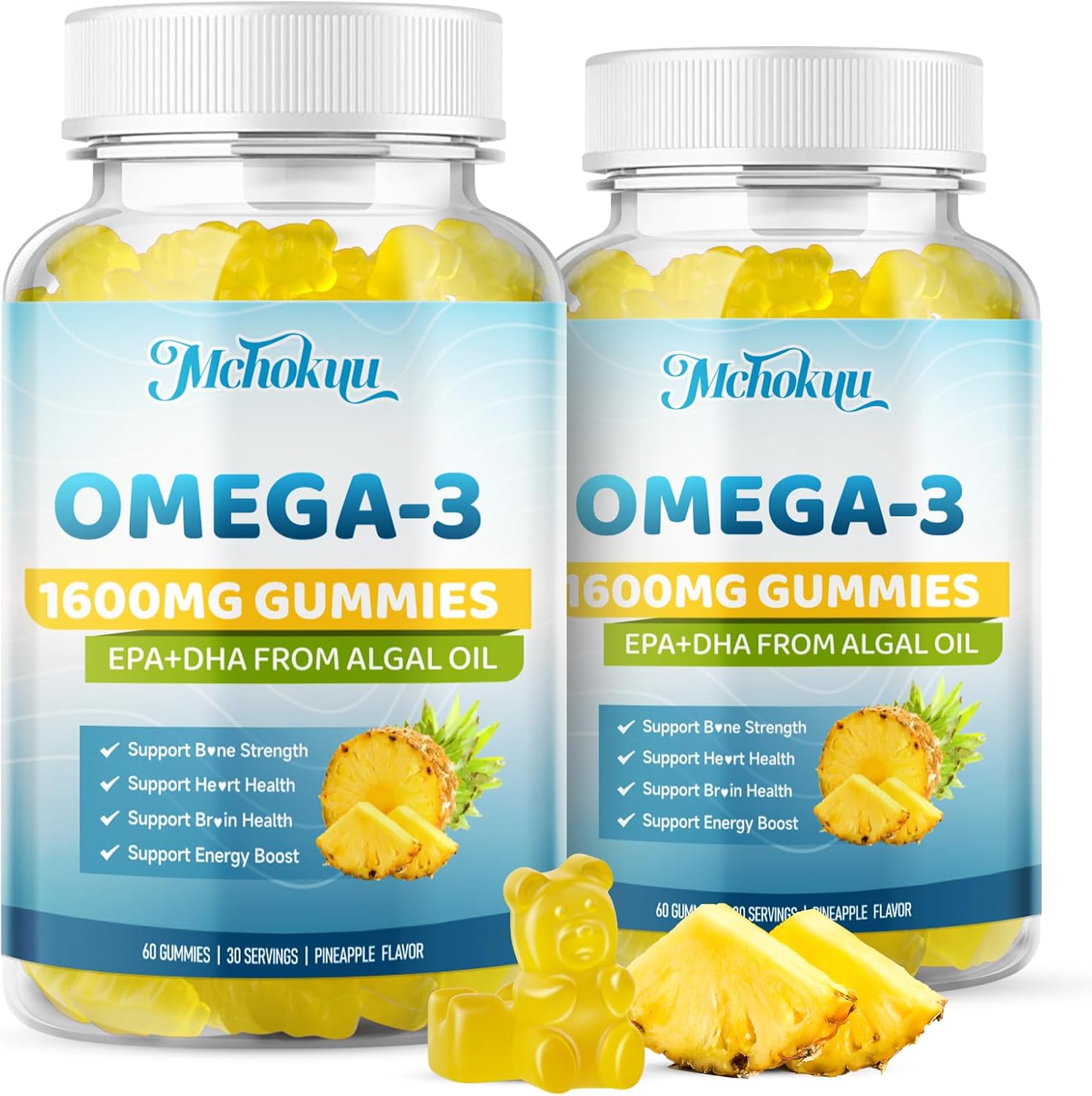 Vegan Omega-3 Gummies 1600mg EPA & DHA...